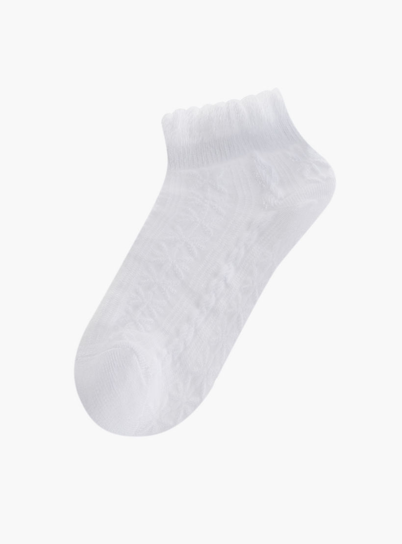 جوارب بارزة الملمس طول الكاحل من جونيورز - طقم من 5 أزواج-girls-accessories-socks-image-2