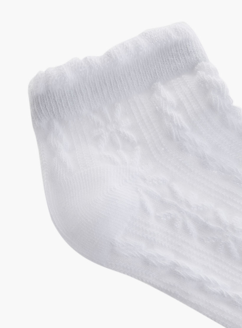 جوارب بارزة الملمس طول الكاحل من جونيورز - طقم من 5 أزواج-girls-accessories-socks-image-5