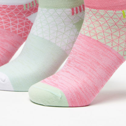 Dash Printed Ankle Length Socks - Set of 3-Women%27s Socks-image-1