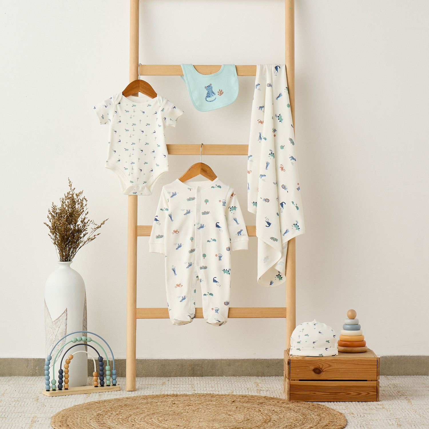 Set of 6 Juniors Clothing Gift Set with Dinosaur Print-baby-boys-clothing-setsandcoords-image-11