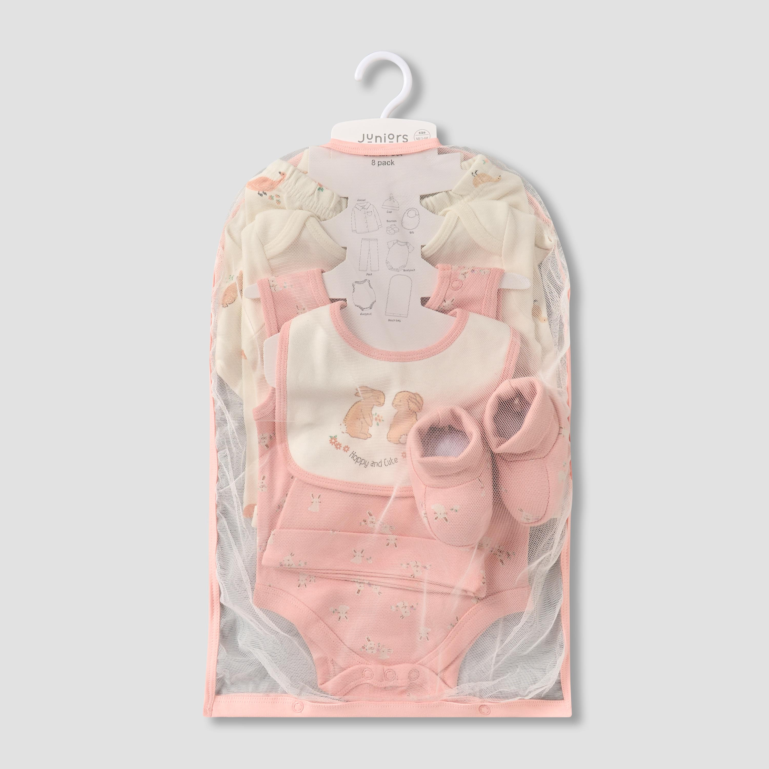 طقم ملابس هدايا 8 قطع بطبعات متنوعة من جونيورز-baby-girls-clothing-setsandcoords-image-10