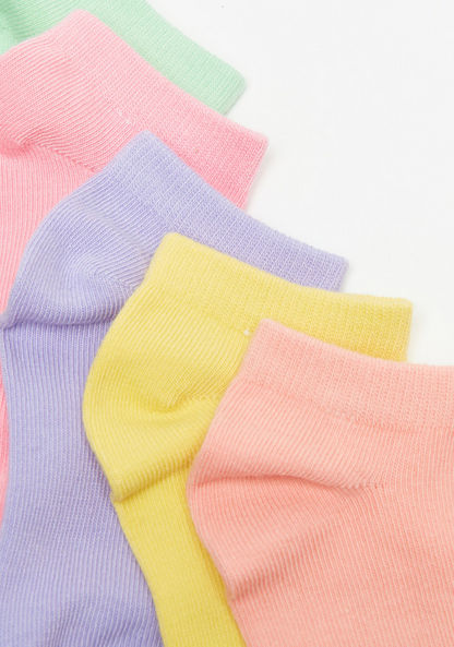 Solid Socks with Elasticated Hem - Set of 5-Boy%27s Socks-image-2