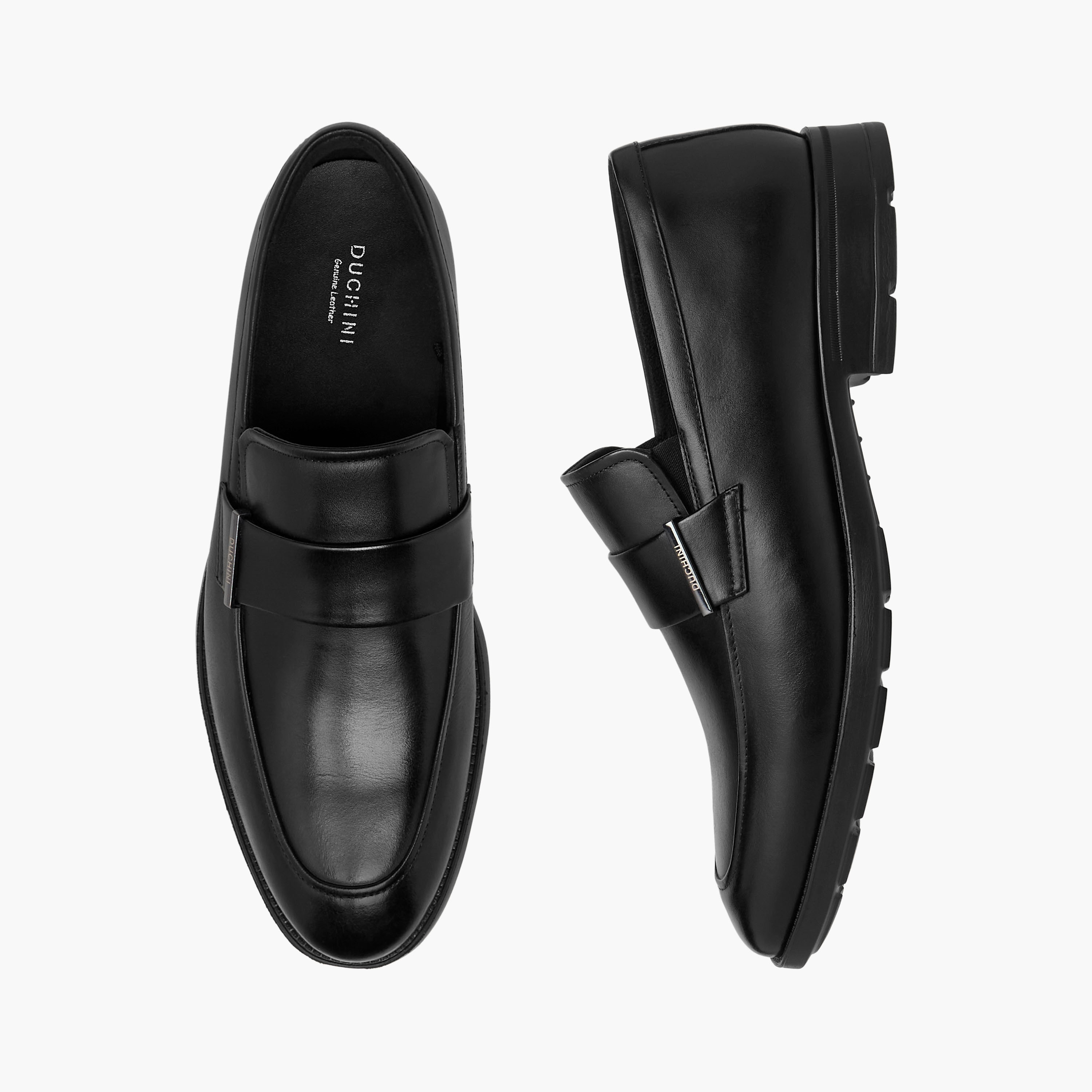 Duchini Men's Leather Solid Slip-On Loafers-men-shoes-loafersandmoccasins-image-1