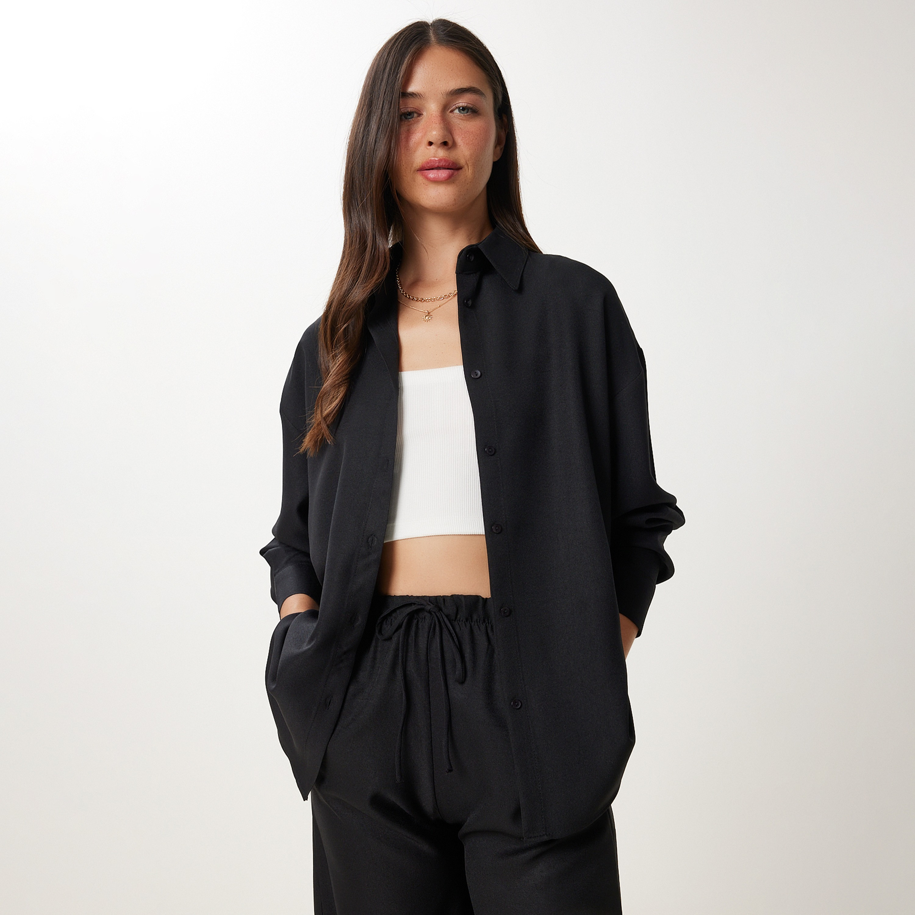 قميص وبناطيل نسائي ياقة سوداء من إسطنبول-women-clothing-coordsets-image-2