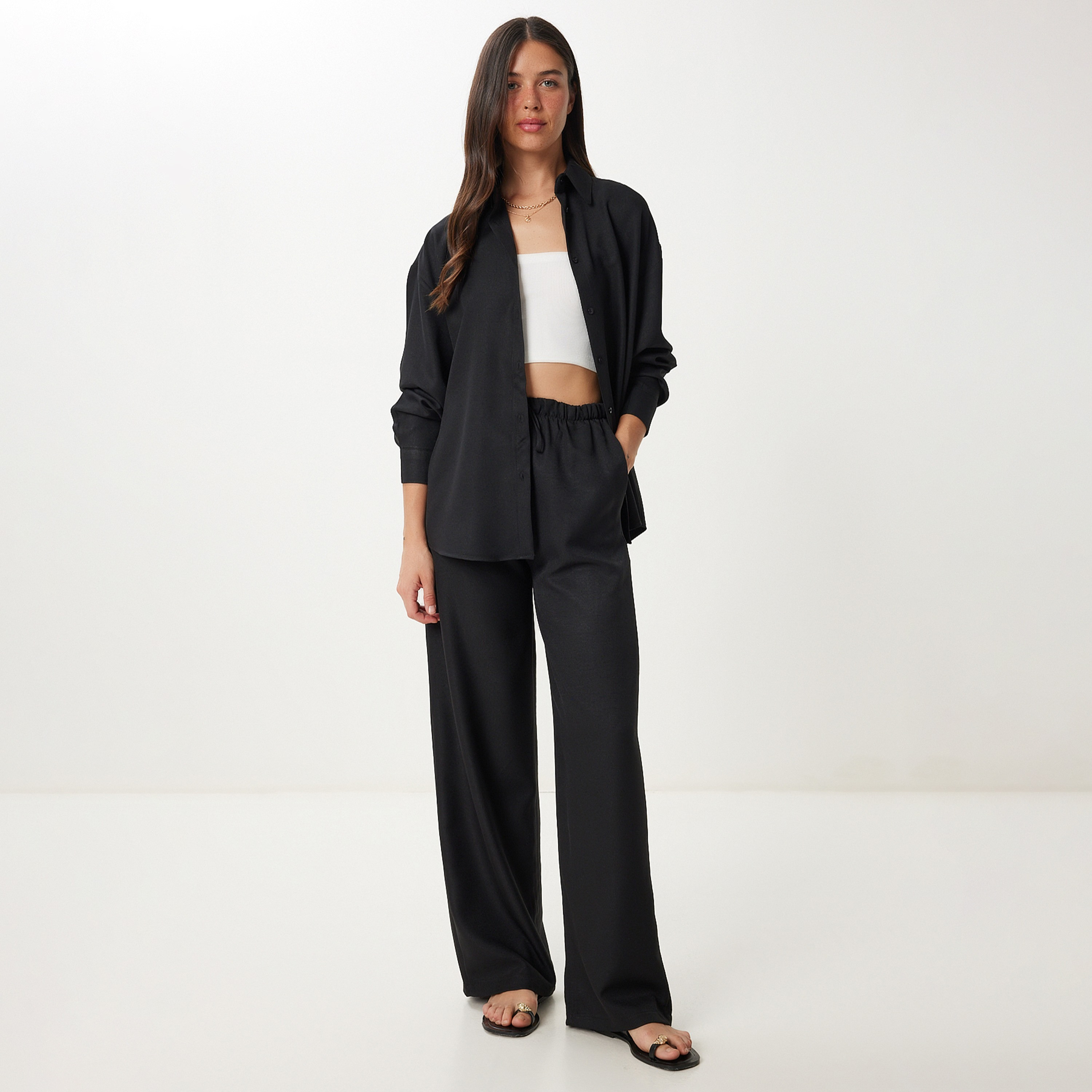 قميص وبناطيل نسائي ياقة سوداء من إسطنبول-women-clothing-coordsets-image-5
