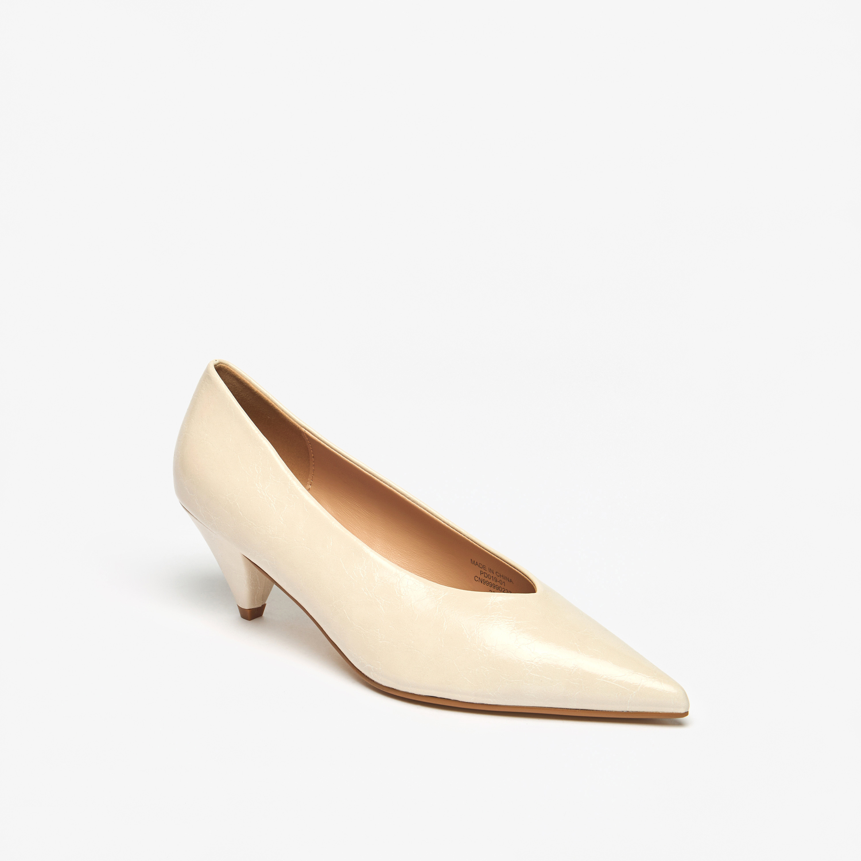 Shop Celeste Women s Solid Slip On Pumps with Cone Heels Online Splash Bahrain