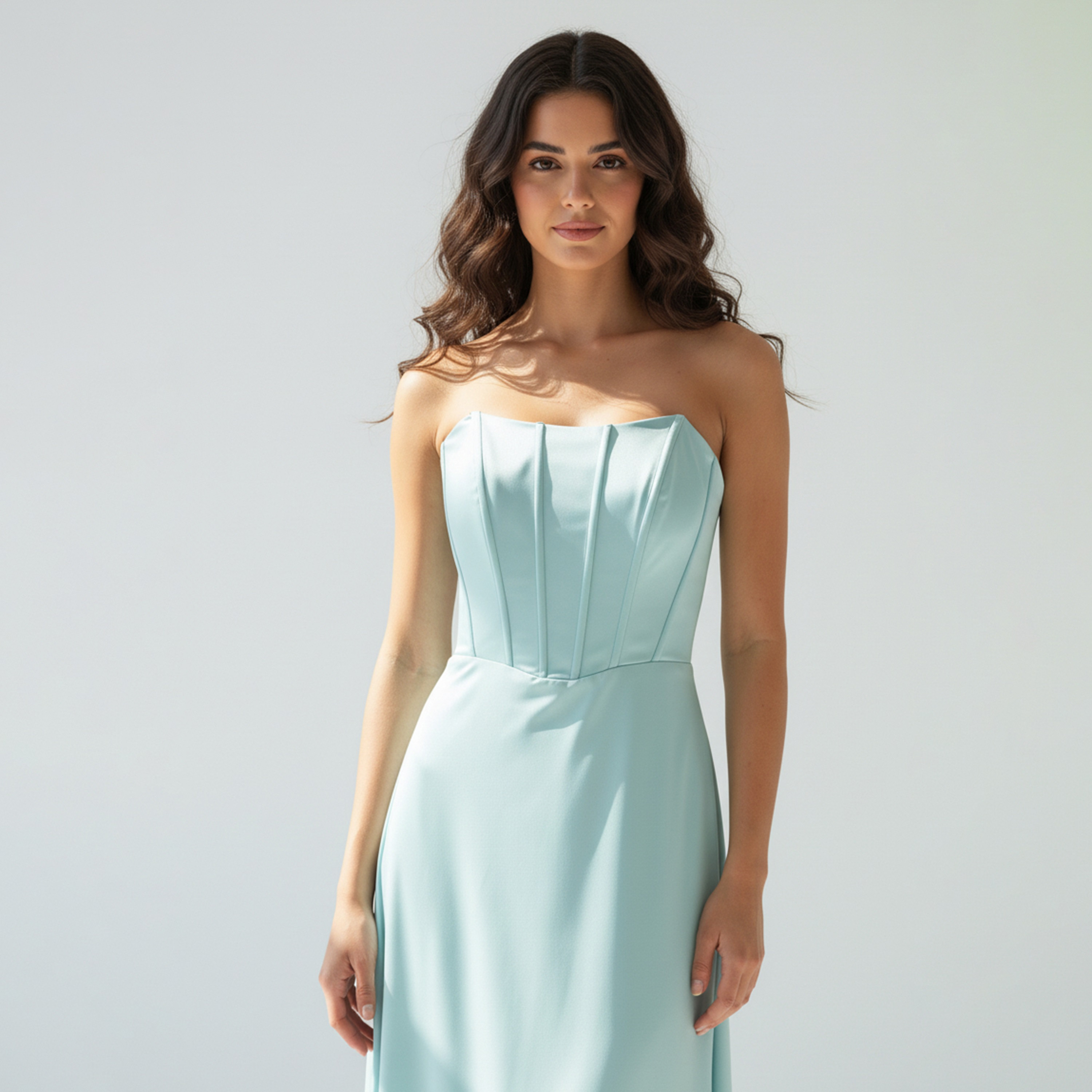 Akadia Strapless Satin Bandeau Women's Evening Maxi Dress-women-clothing-dresses-image-6
