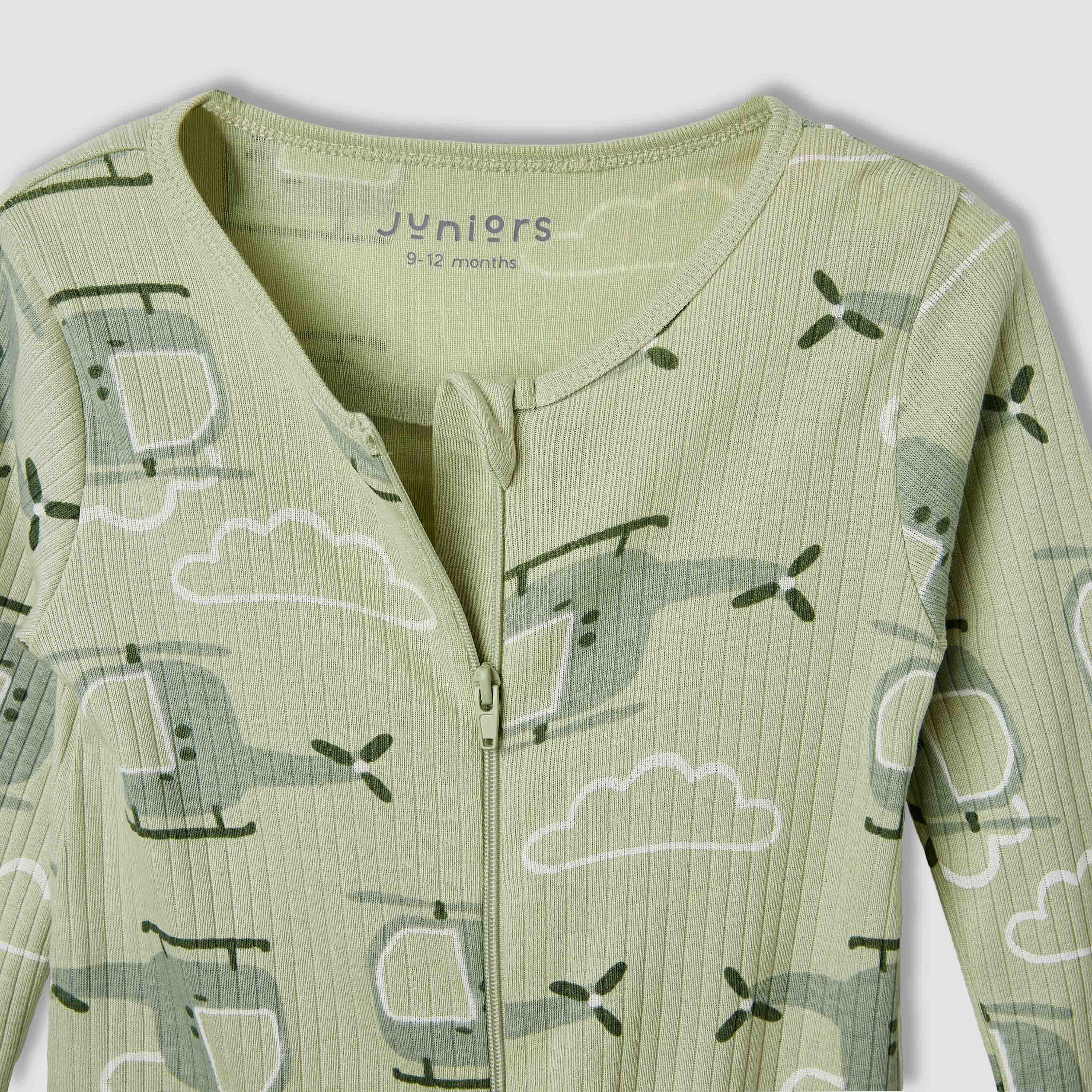 بدلة نوم بيجامة بأكمام طويلة وطبعات هليكوبتر من جونيورز-baby-boys-clothing-nightwear-sleepsuits-image-3