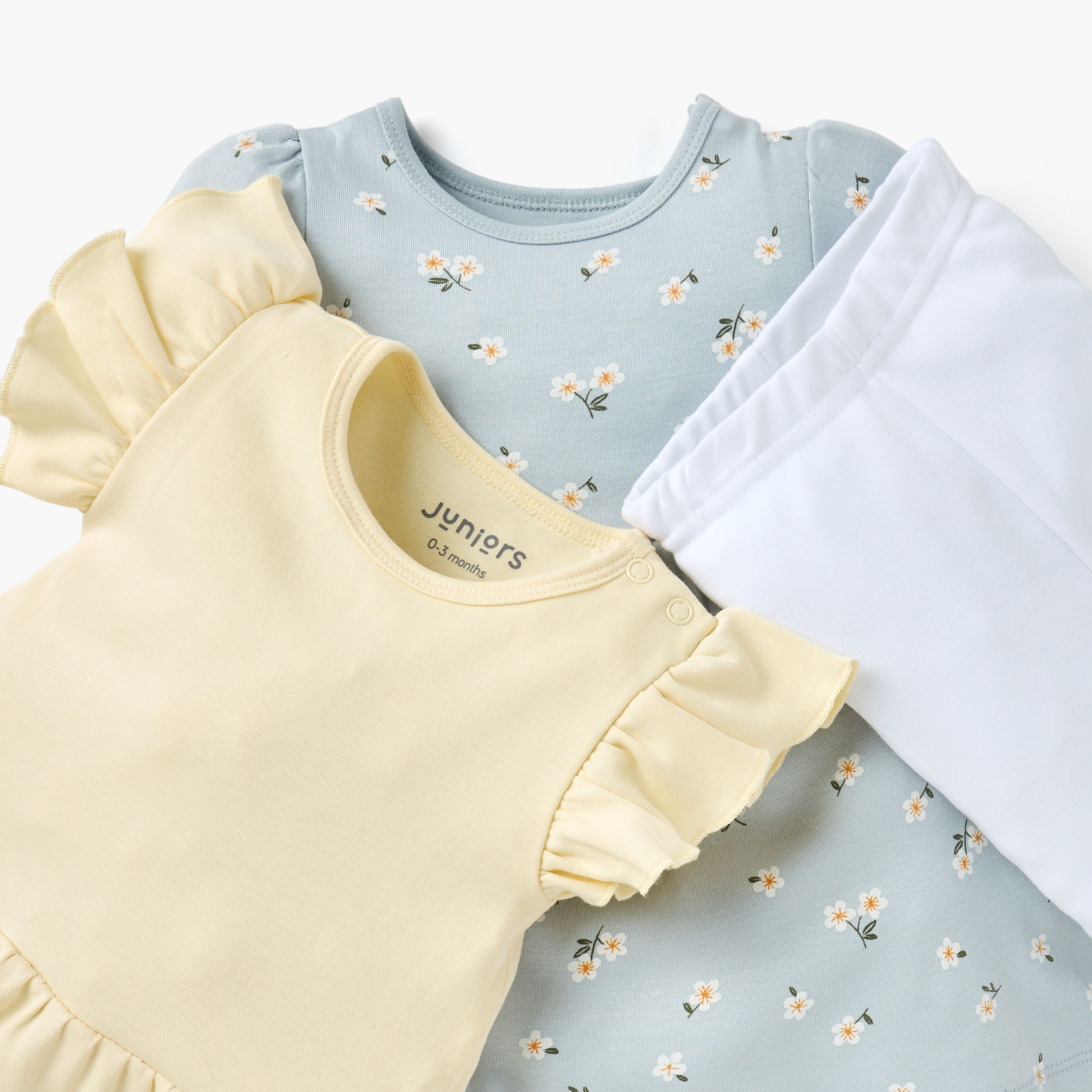 طقم فستان إيه لاين مع بنطلون ليقنز - 3 قطع-baby-girls-clothing-setsandcoords-image-4