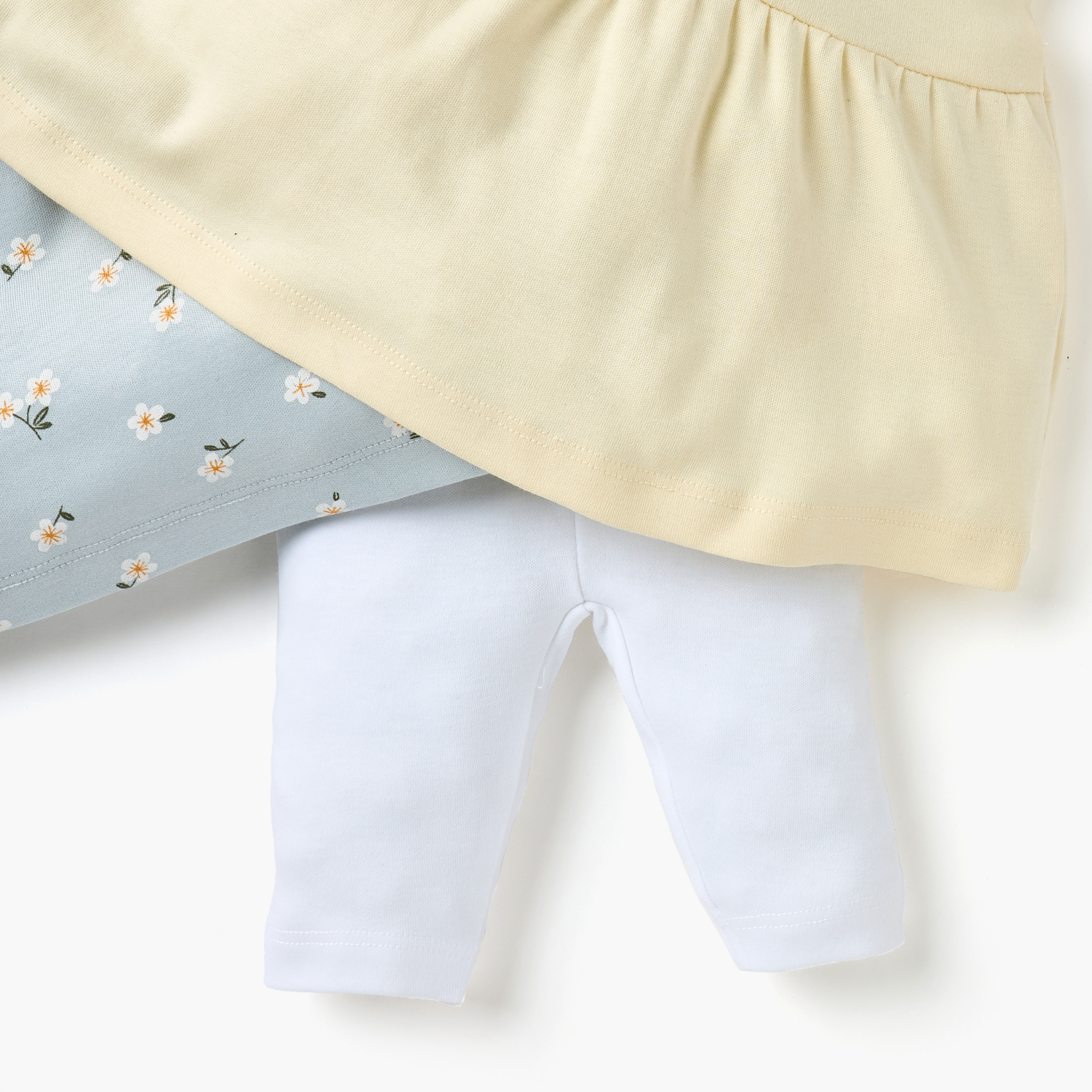 طقم فستان إيه لاين مع بنطلون ليقنز - 3 قطع-baby-girls-clothing-setsandcoords-image-5