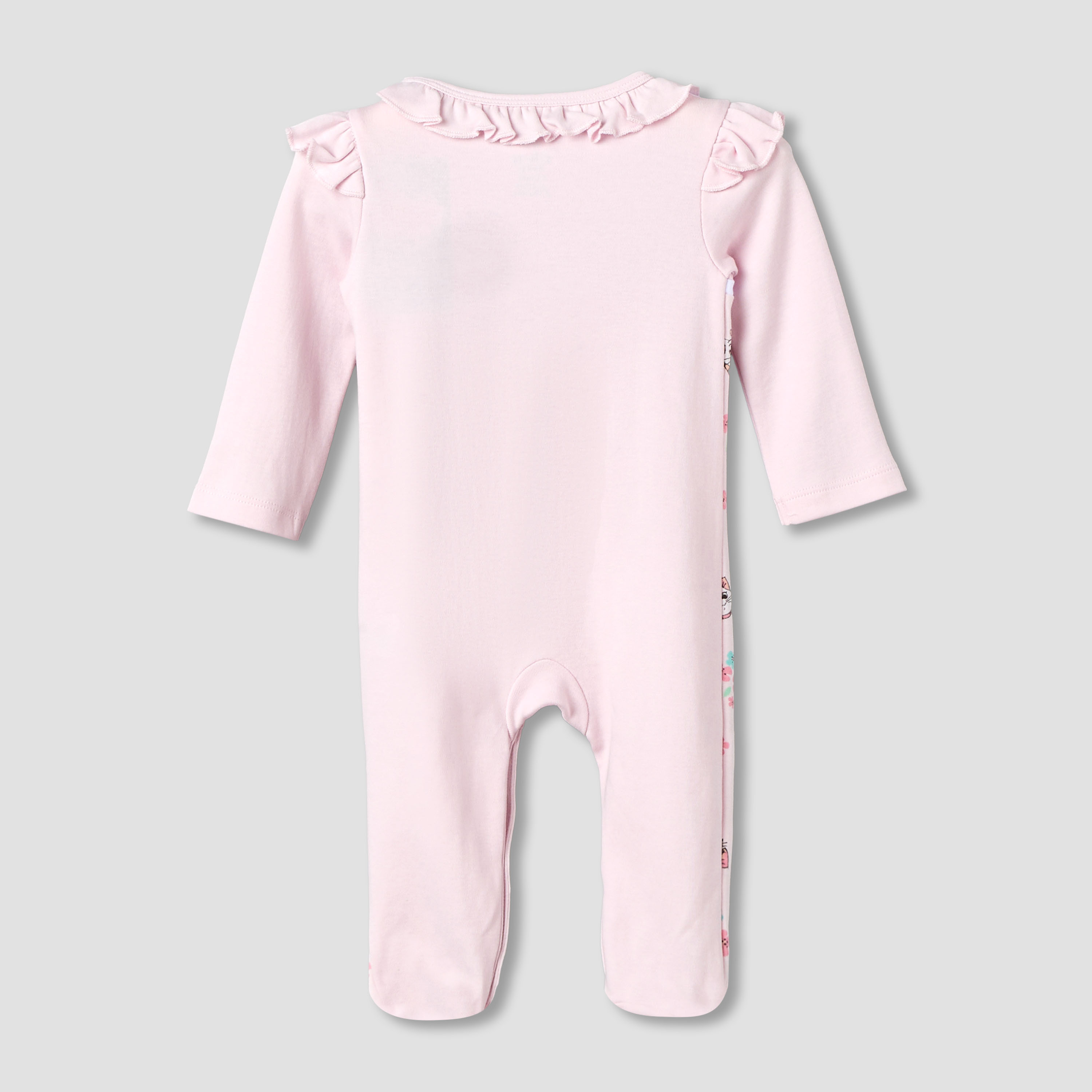 Disney Cotton Round Neck Long Sleeves Sleepsuit with Marie Print-baby-girls-clothing-nightwear-sleepsuits-image-3