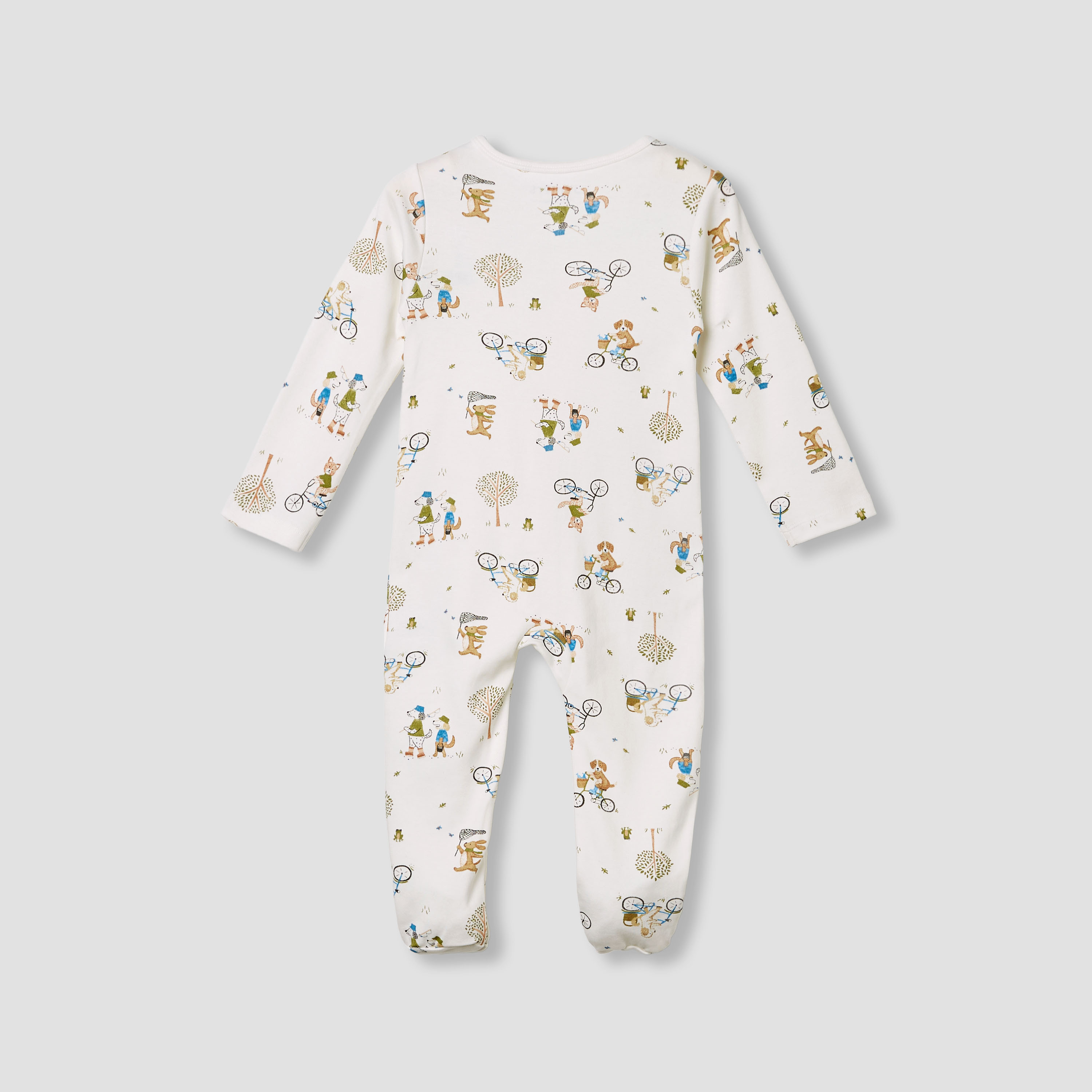 Juniors Animal Print Sleepsuit with Long Sleeves-baby-boys-clothing-nightwear-sleepsuits-image-2