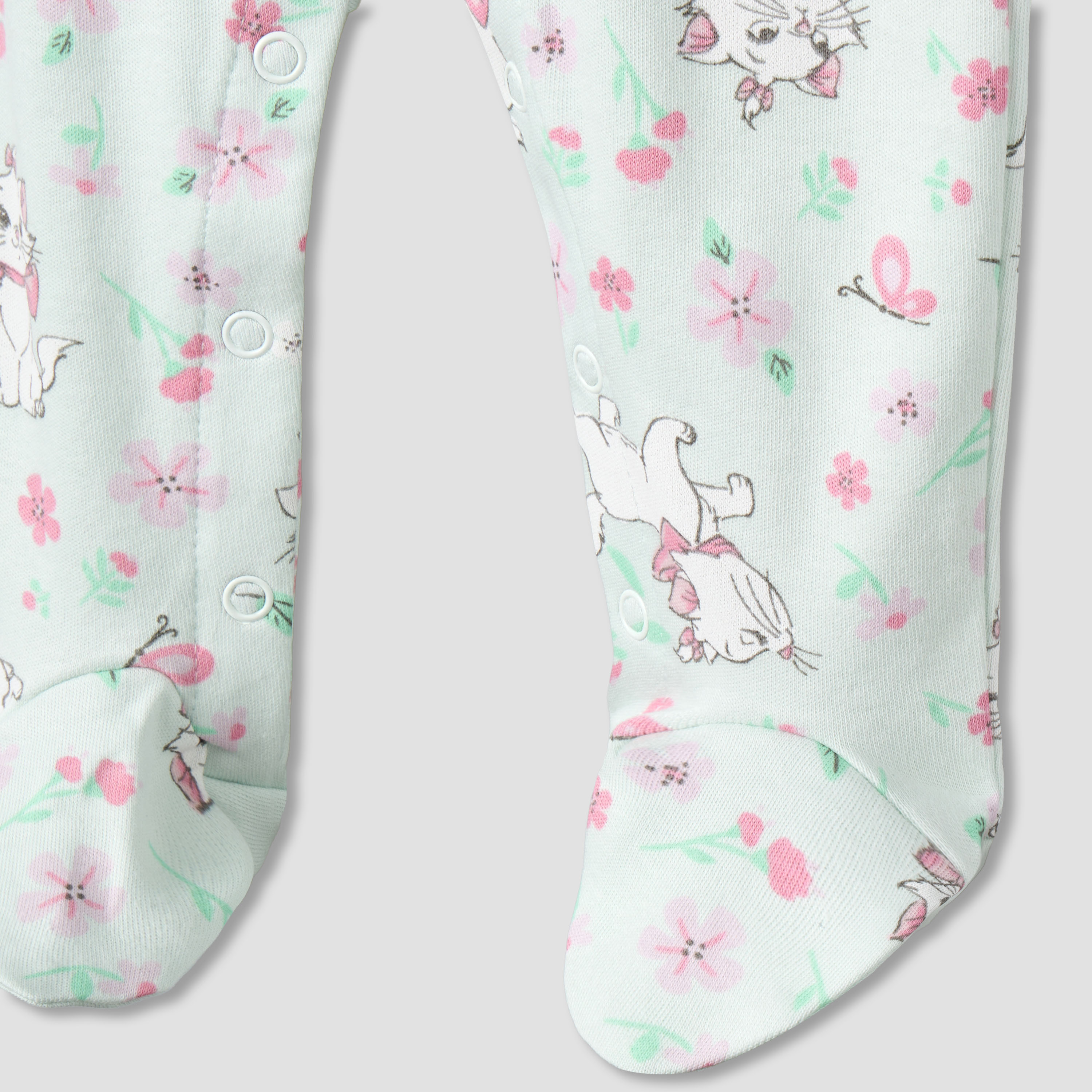 Disney Cotton Collared Long Sleeves Sleepsuit with Marie Print-baby-girls-clothing-nightwear-sleepsuits-image-5