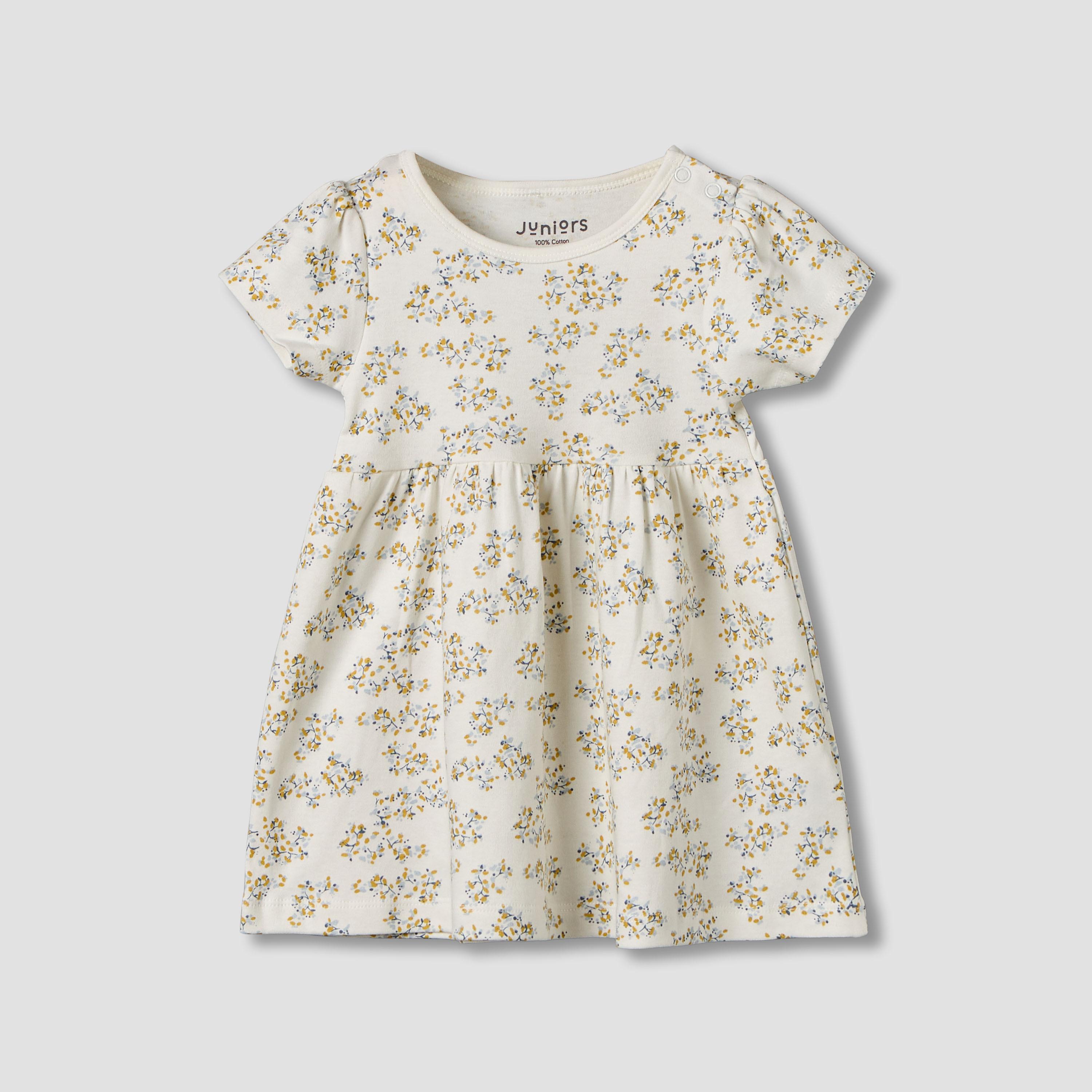 Pack of 2 Juniors Round Neck A-line Dress with Print-baby-girls-clothing-multipacks-image-2