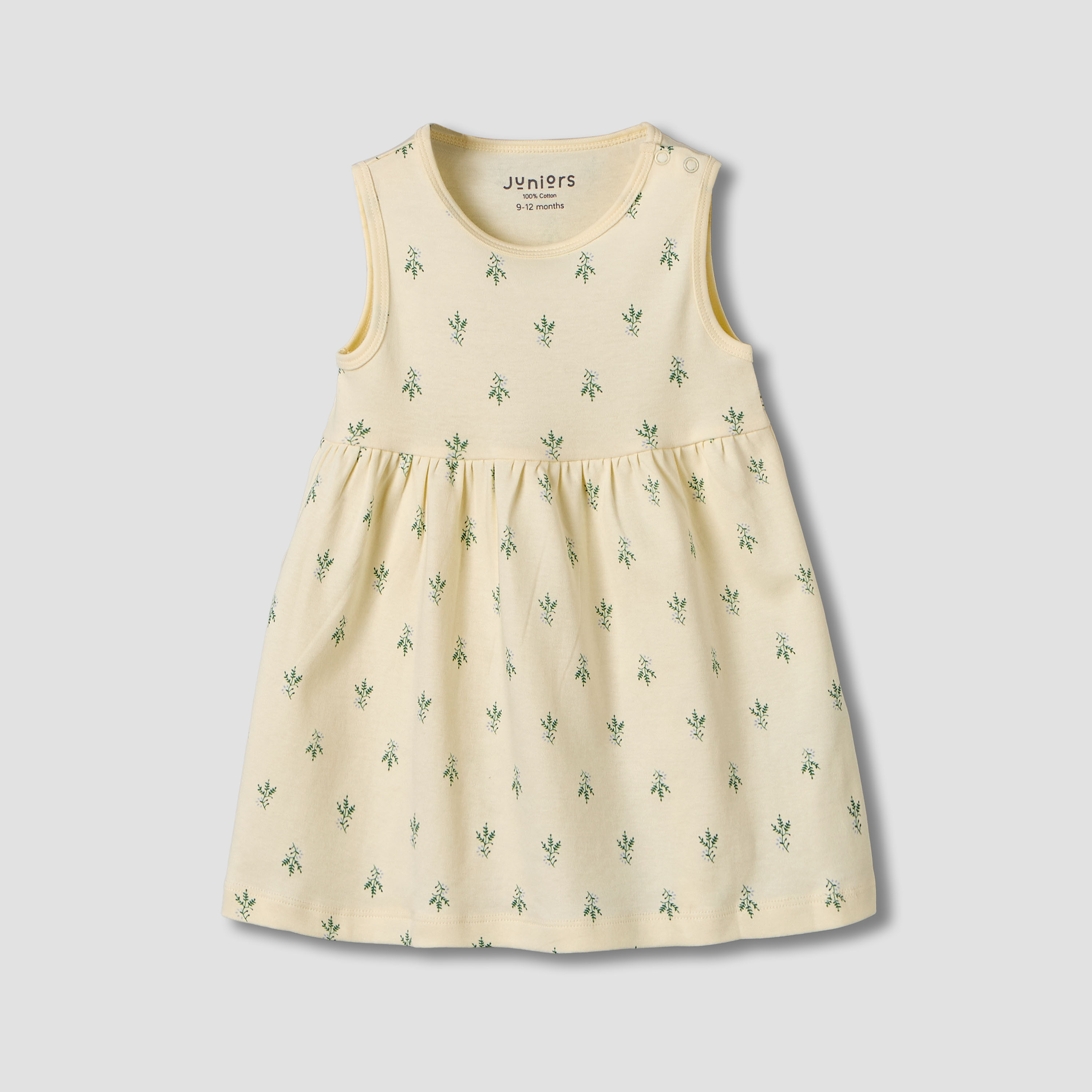 Pack of 2 Juniors Round Neck A-line Dress with Print-baby-girls-clothing-multipacks-image-3