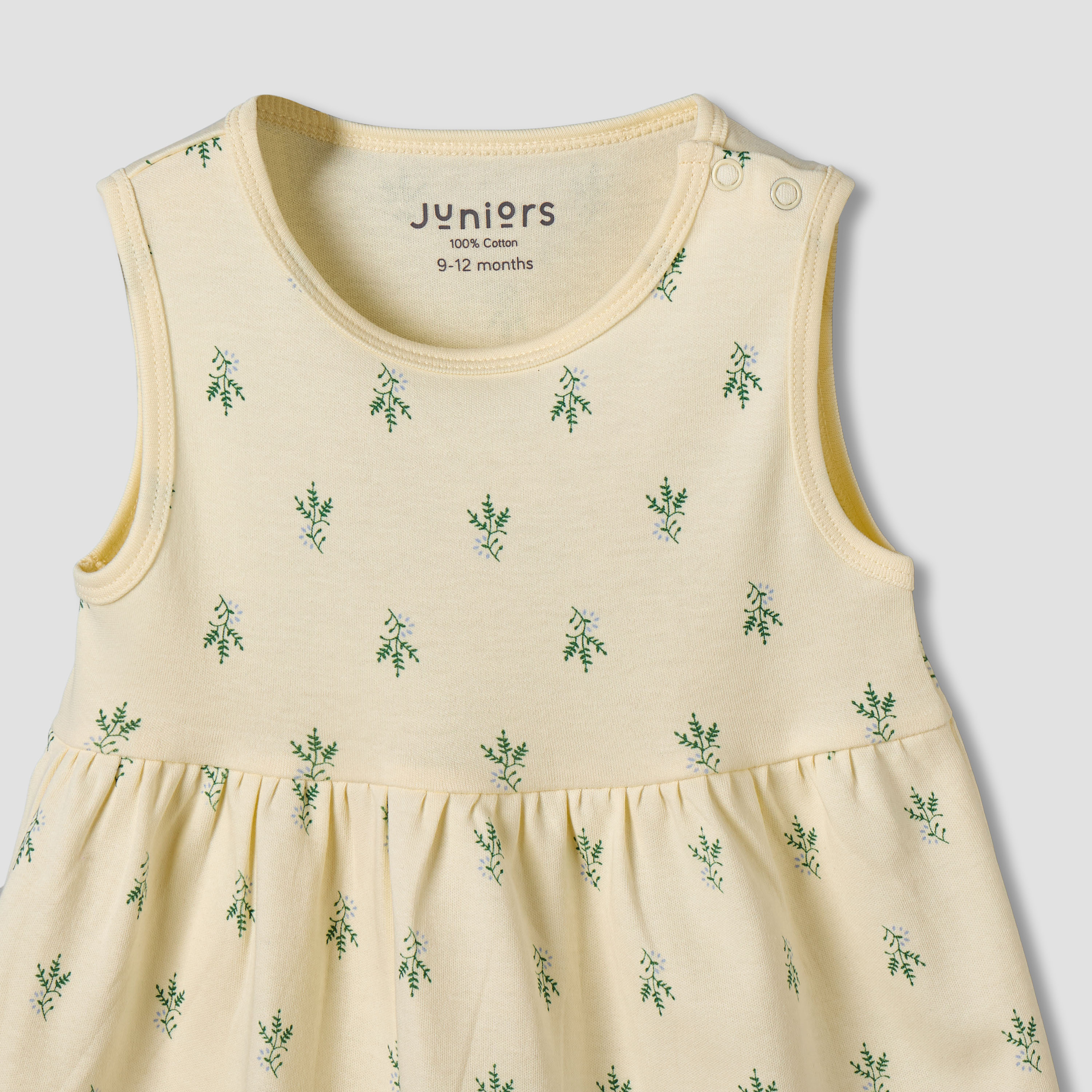 Pack of 2 Juniors Round Neck A-line Dress with Print-baby-girls-clothing-multipacks-image-4