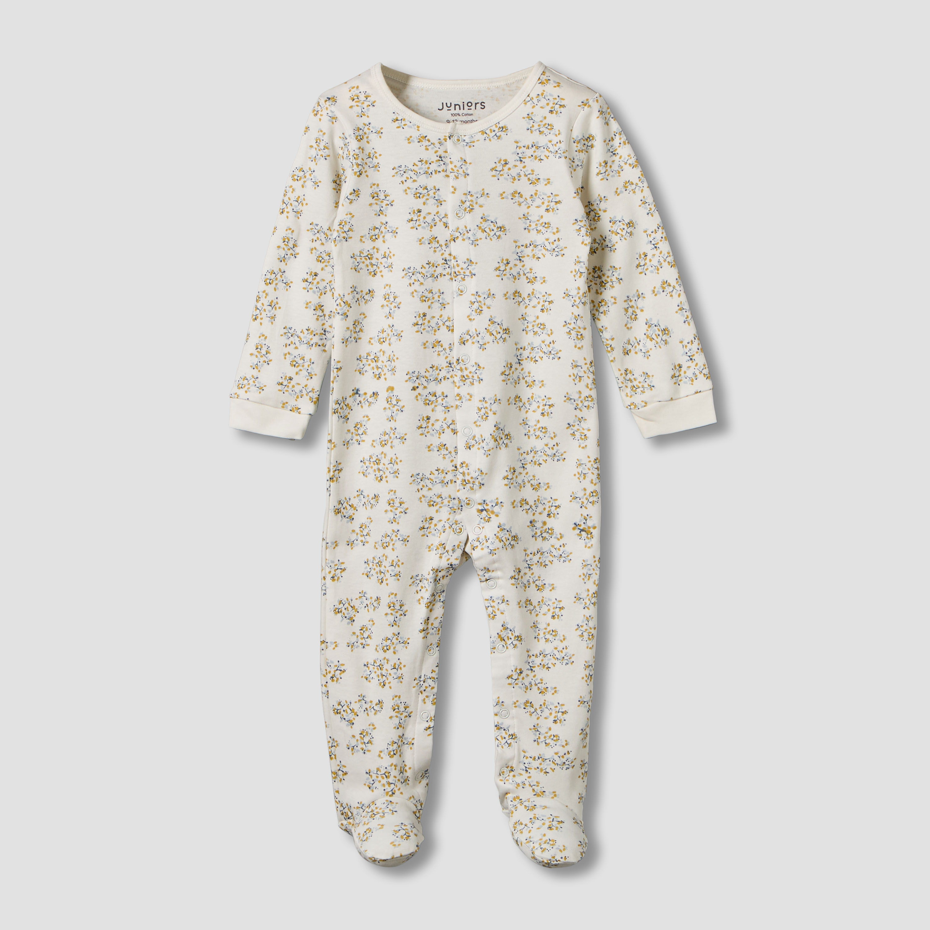 Pack of 2 Juniors Cotton Long Sleeves Sleepsuit with Floral Print-baby-girls-clothing-nightwear-sleepsuits-image-2