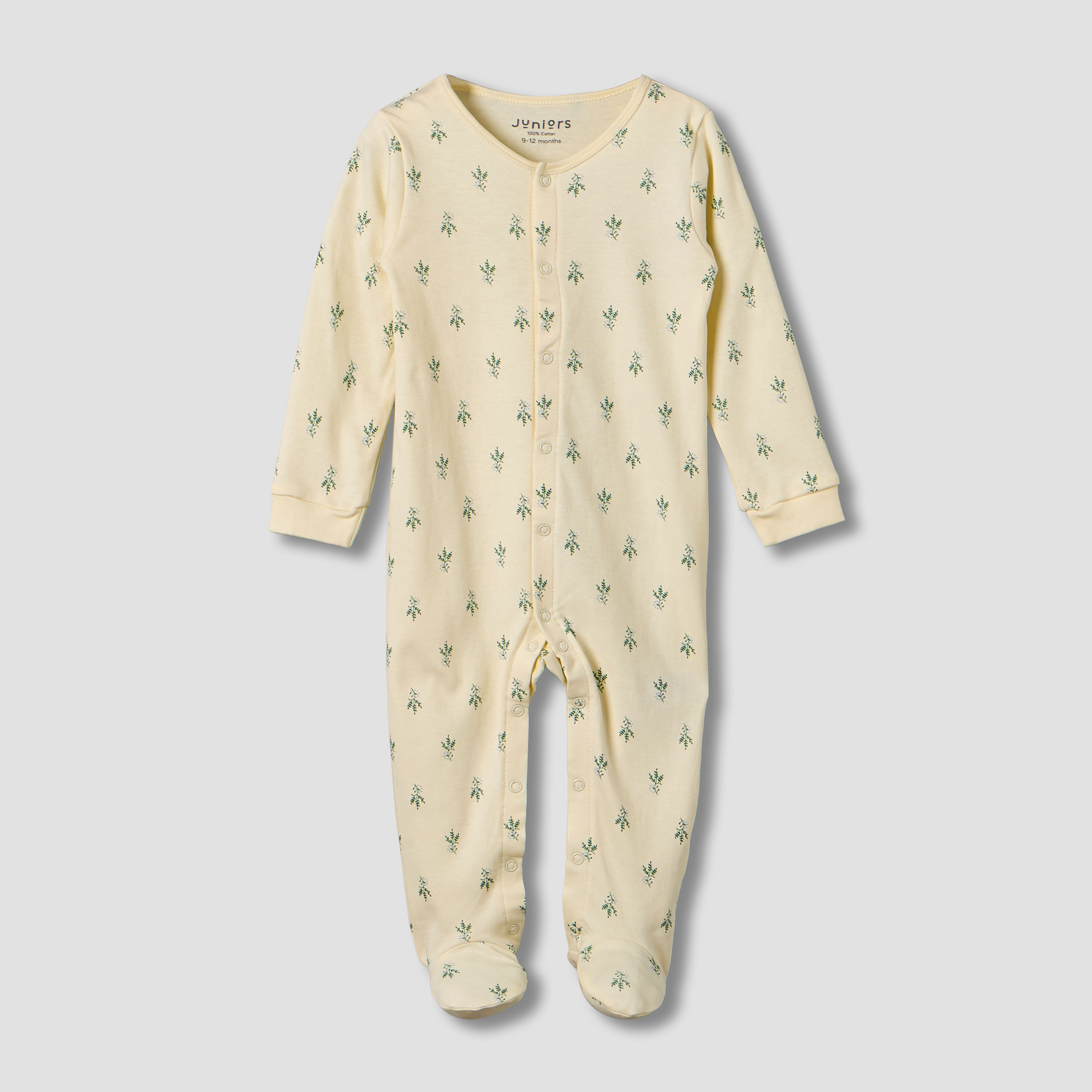 Pack of 2 Juniors Cotton Long Sleeves Sleepsuit with Floral Print-baby-girls-clothing-nightwear-sleepsuits-image-3