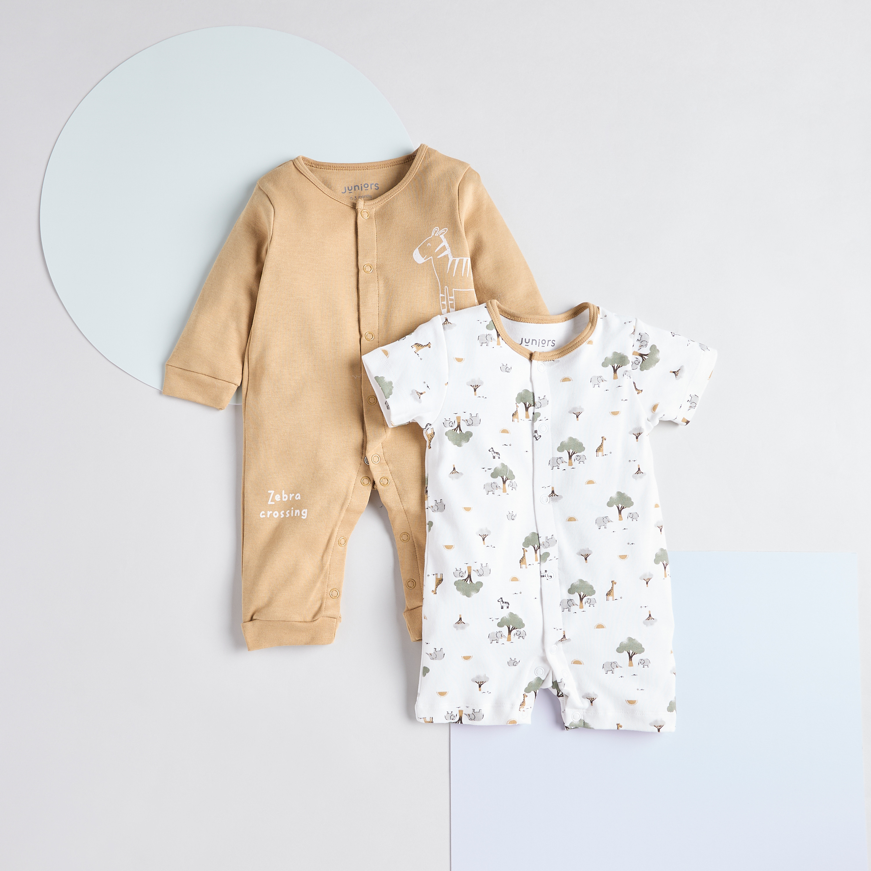Juniors Safari Print Sleepsuit and Romper Set-baby-boys-clothing-nightwear-sleepsuits-image-1