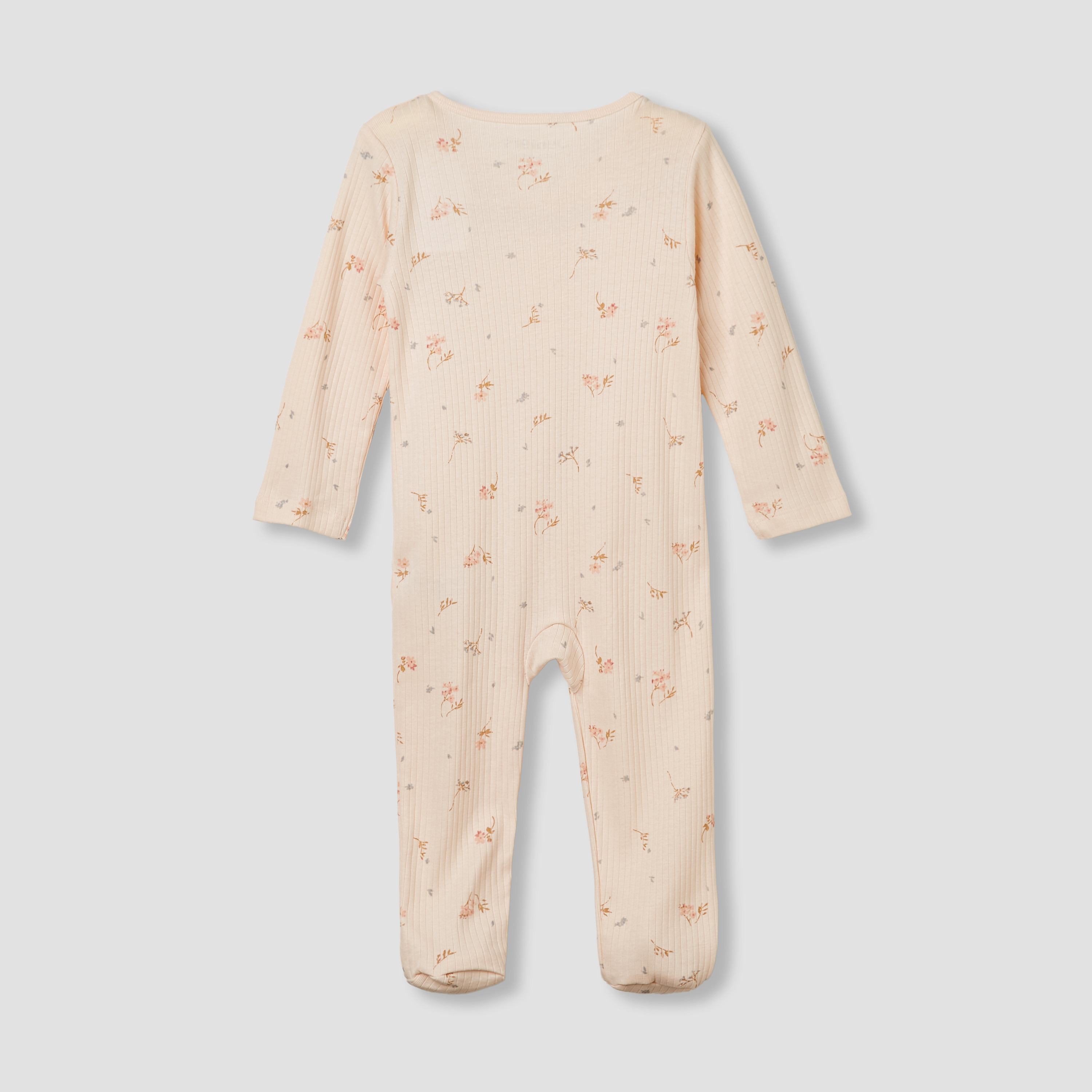 Juniors Floral Print Sleepsuit with Long Sleeves-baby-girls-clothing-nightwear-sleepsuits-image-2