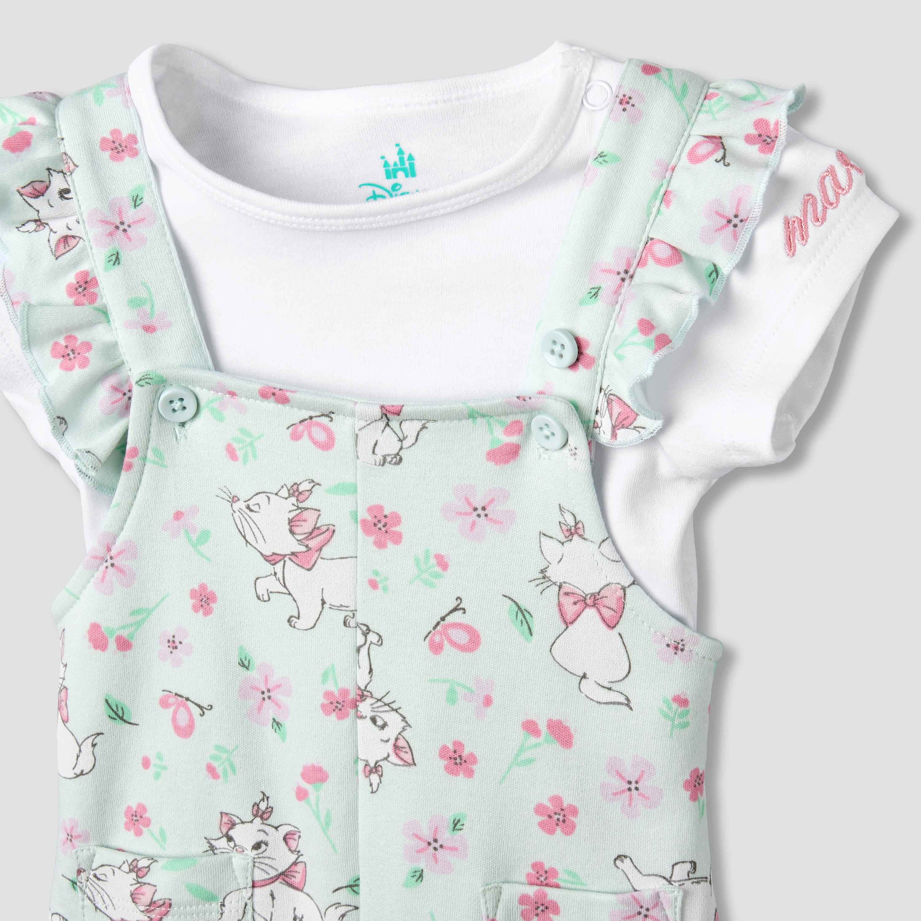 Disney Short Sleeves T-shirt and Dungaree with Marie Print-baby-girls-clothing-setsandcoords-image-4