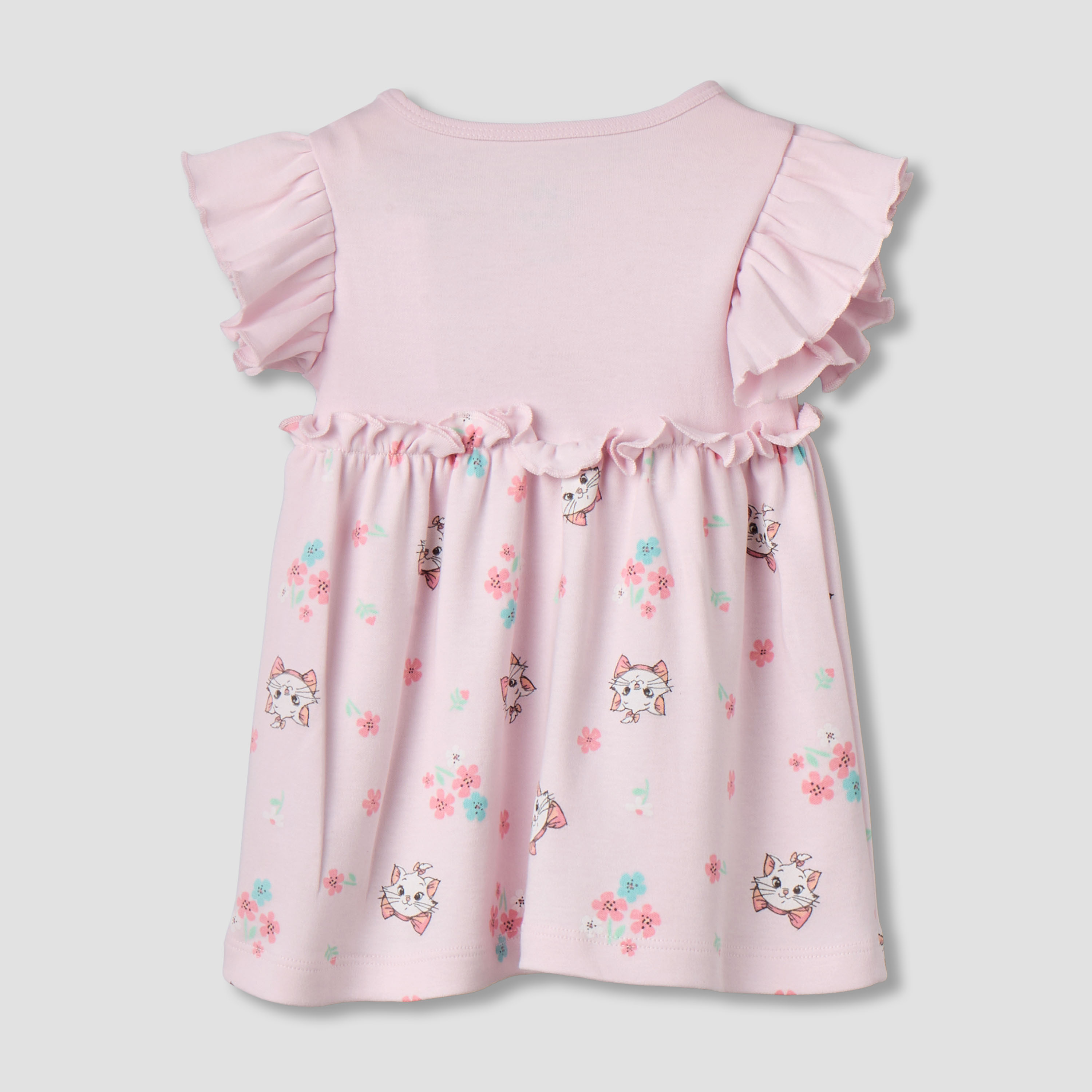 Disney Round Neck Cap Sleeves Dress with Marie Print-baby-girls-clothing-dressesandjumpsuits-image-3