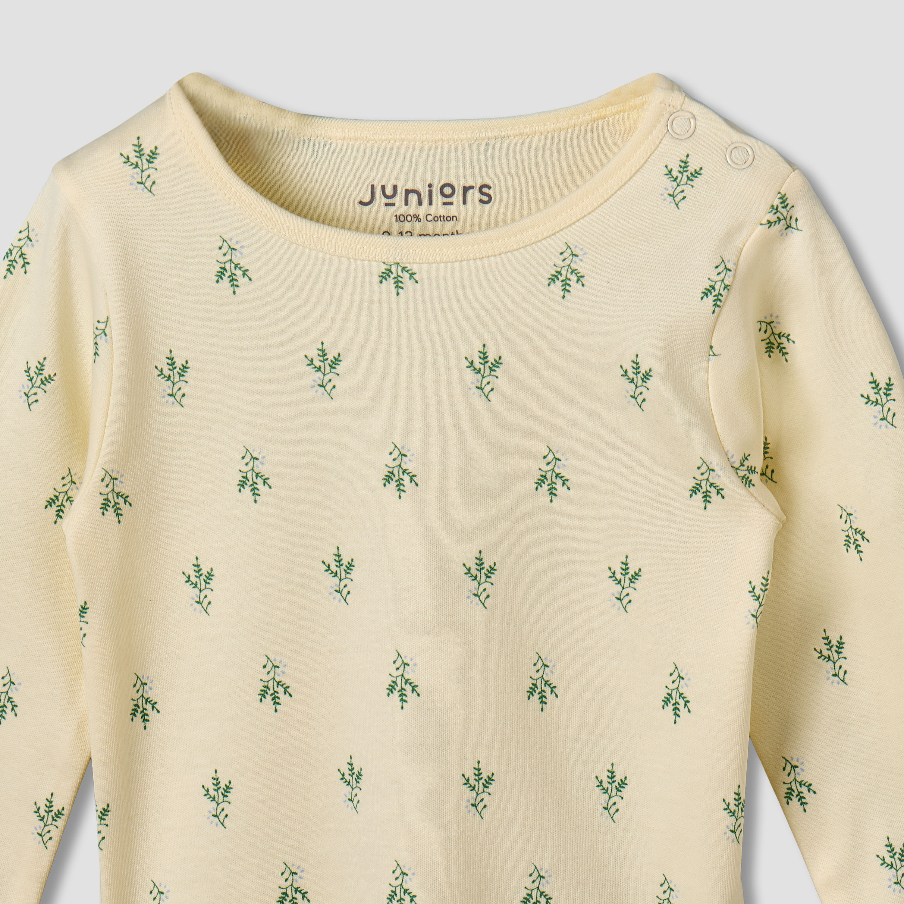 Pack of 2 Juniors Cotton Round Neck Long Sleeves Pyjama Set with Botanical Print-baby-girls-clothing-nightwear-pyjamasets-image-7