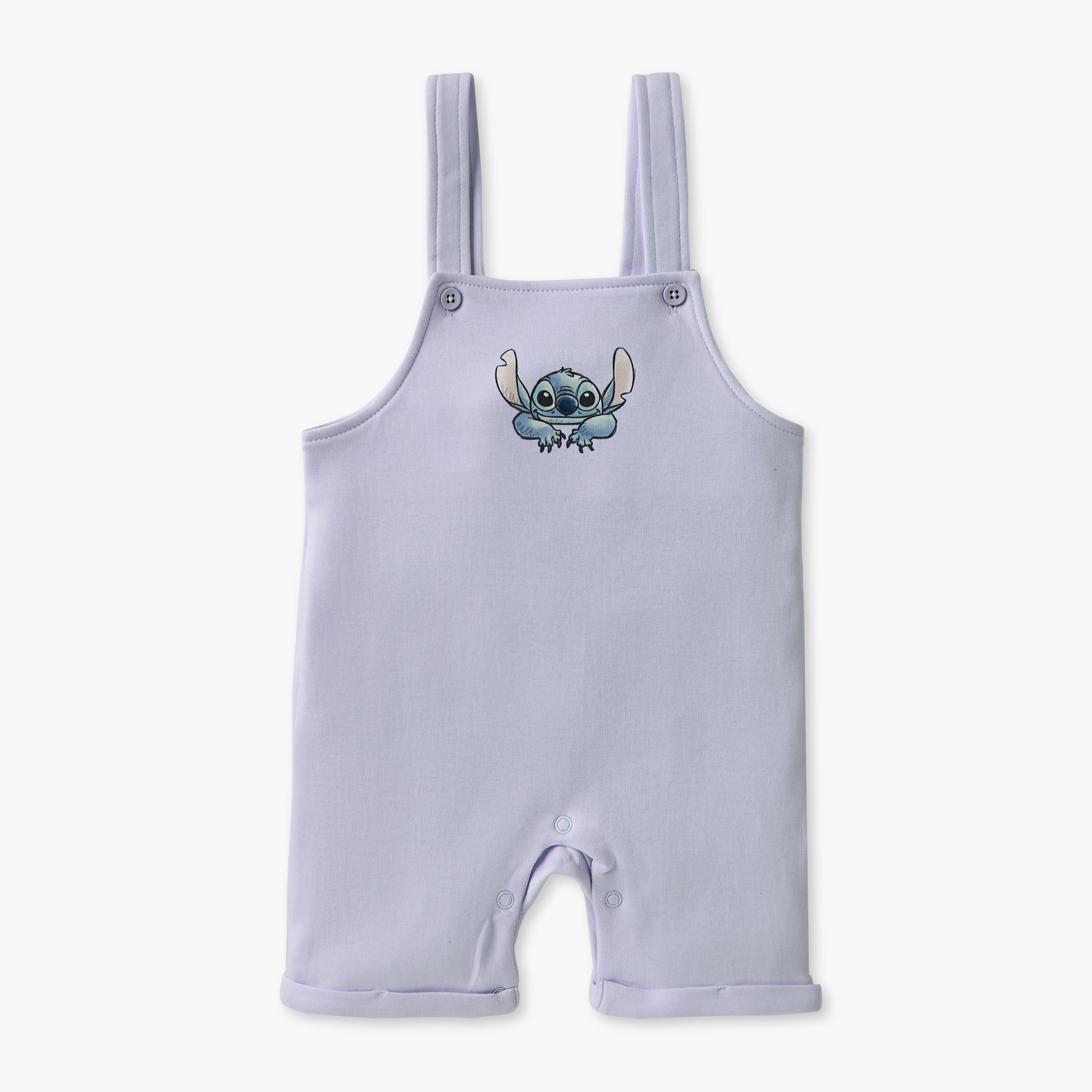 Disney Stitch Print Dungaree and T-shirt Set-baby-boys-clothing-rompers-image-3