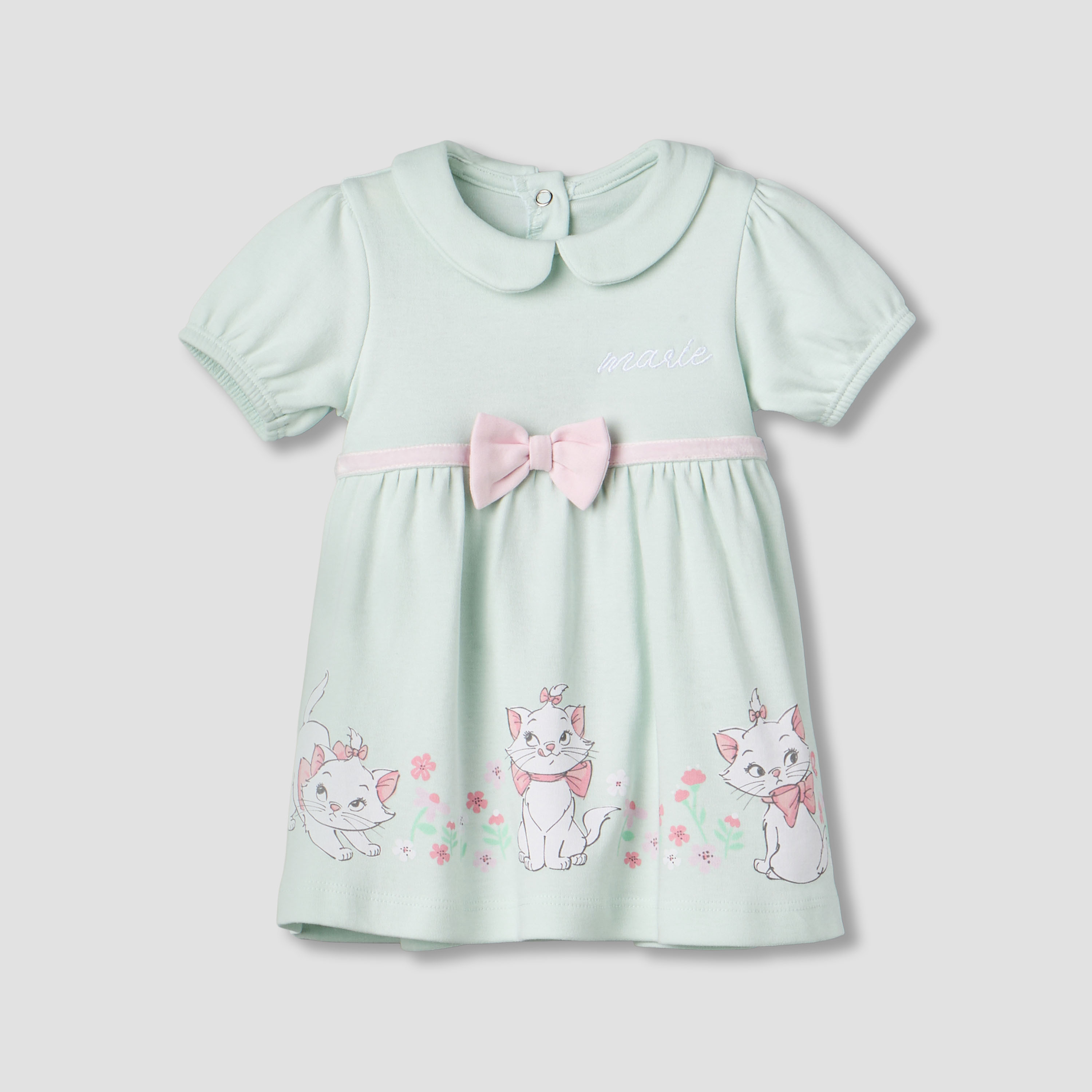 Disney Peter Pan Collar Short Sleeves Dress with Marie Print-baby-girls-clothing-dressesandjumpsuits-image-2