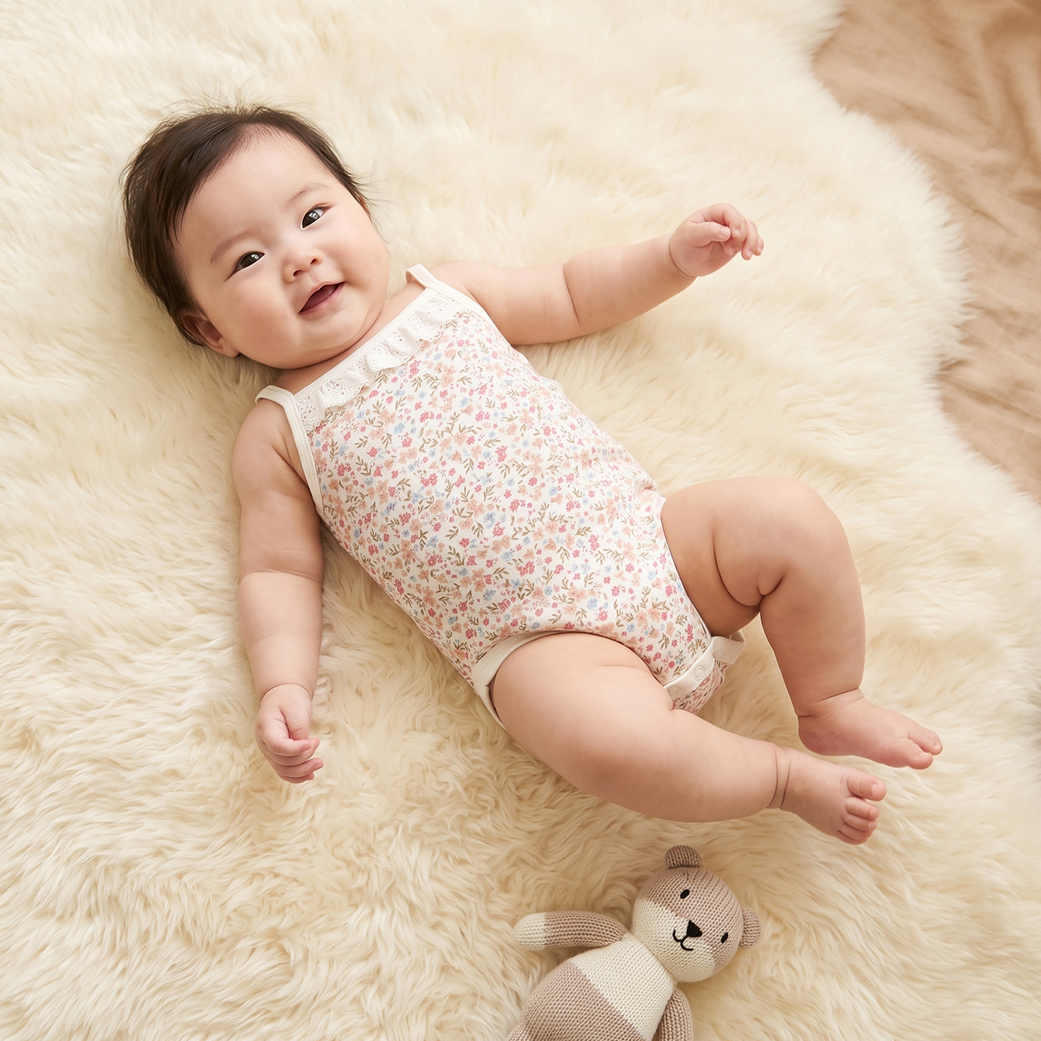 طقم بودي سوت قطن دون أكمام برقبة مربعة وبأزرار إغلاق كباسة قطعتين من جونيورز-baby-girls-clothing-bodysuits-image-2