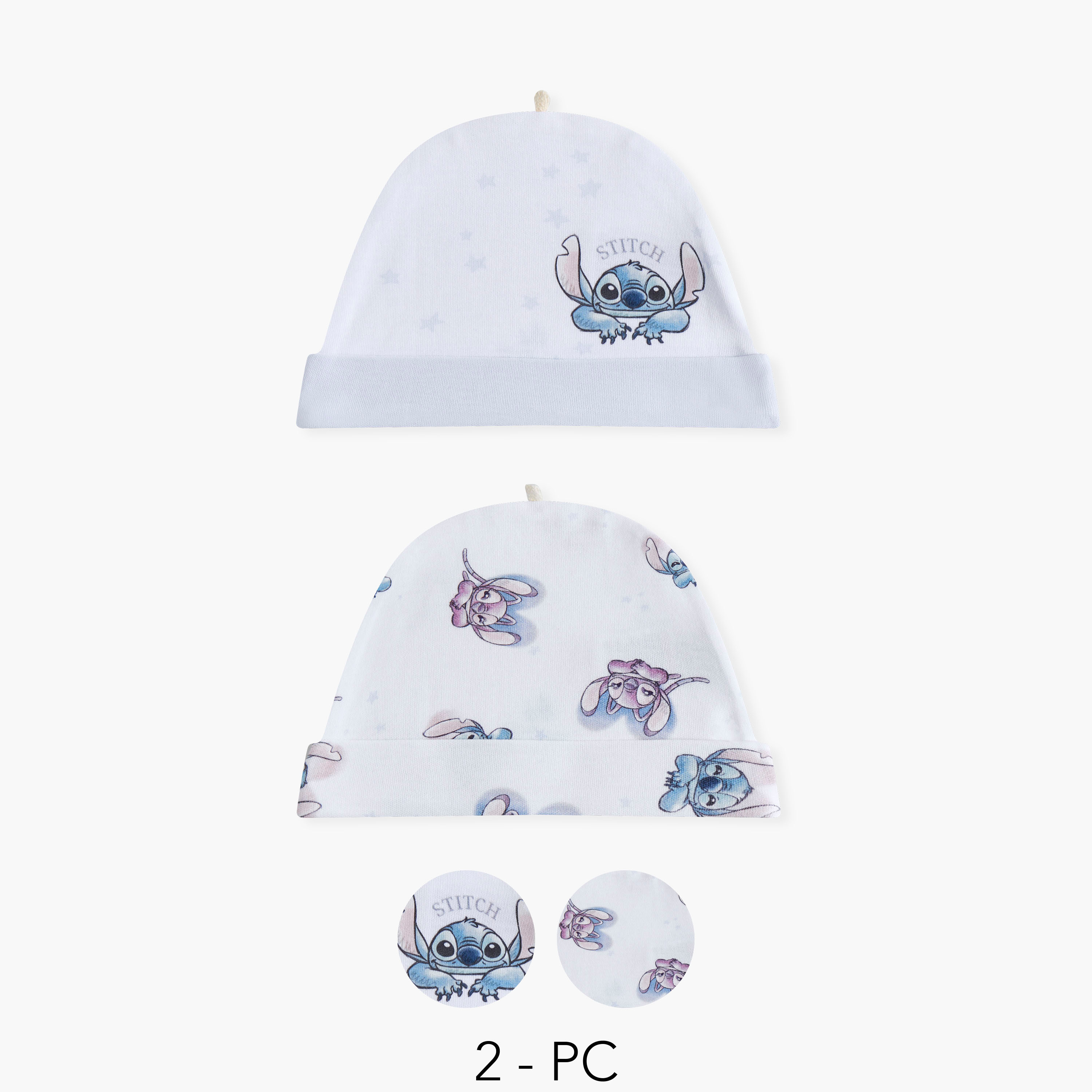 كابات بطبعات ستيتش وأنجل من ديزني - طقم من قطعتين-baby-boys-accessories-caps-image-1