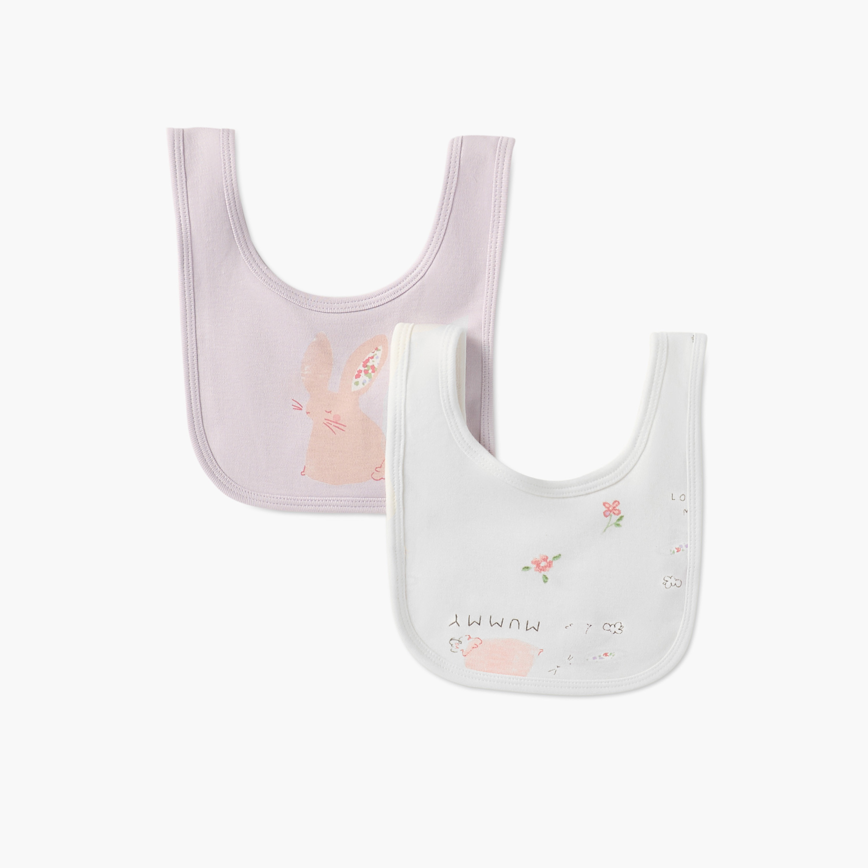 Juniors Printed Bib with Snap Button Closure - Set of 2-baby-feeding-bibs-image-1