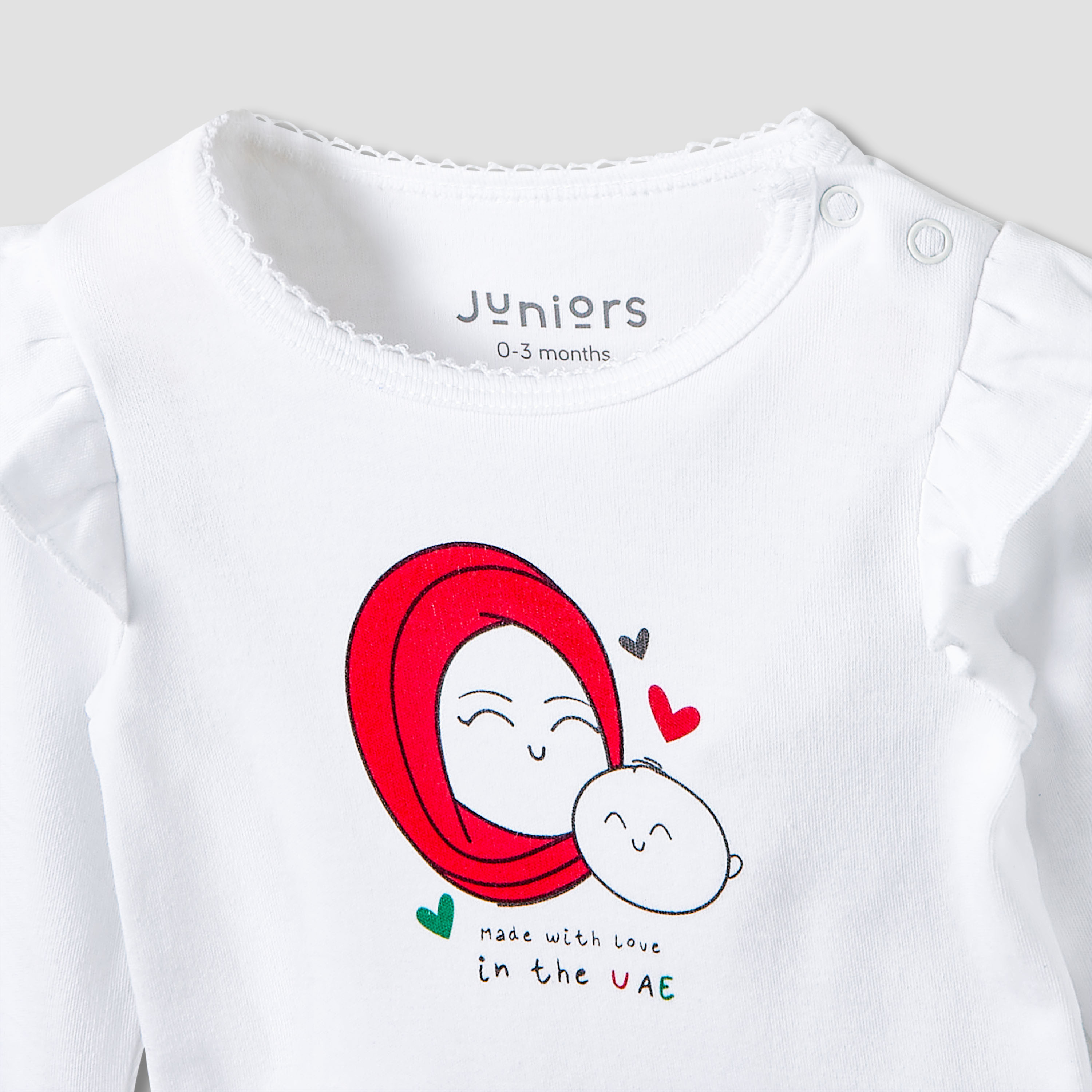 Juniors Cotton Crew Neck Long Sleeves Pyjama Set with UAE National Day Print-baby-girls-clothing-nightwear-pyjamasets-image-4