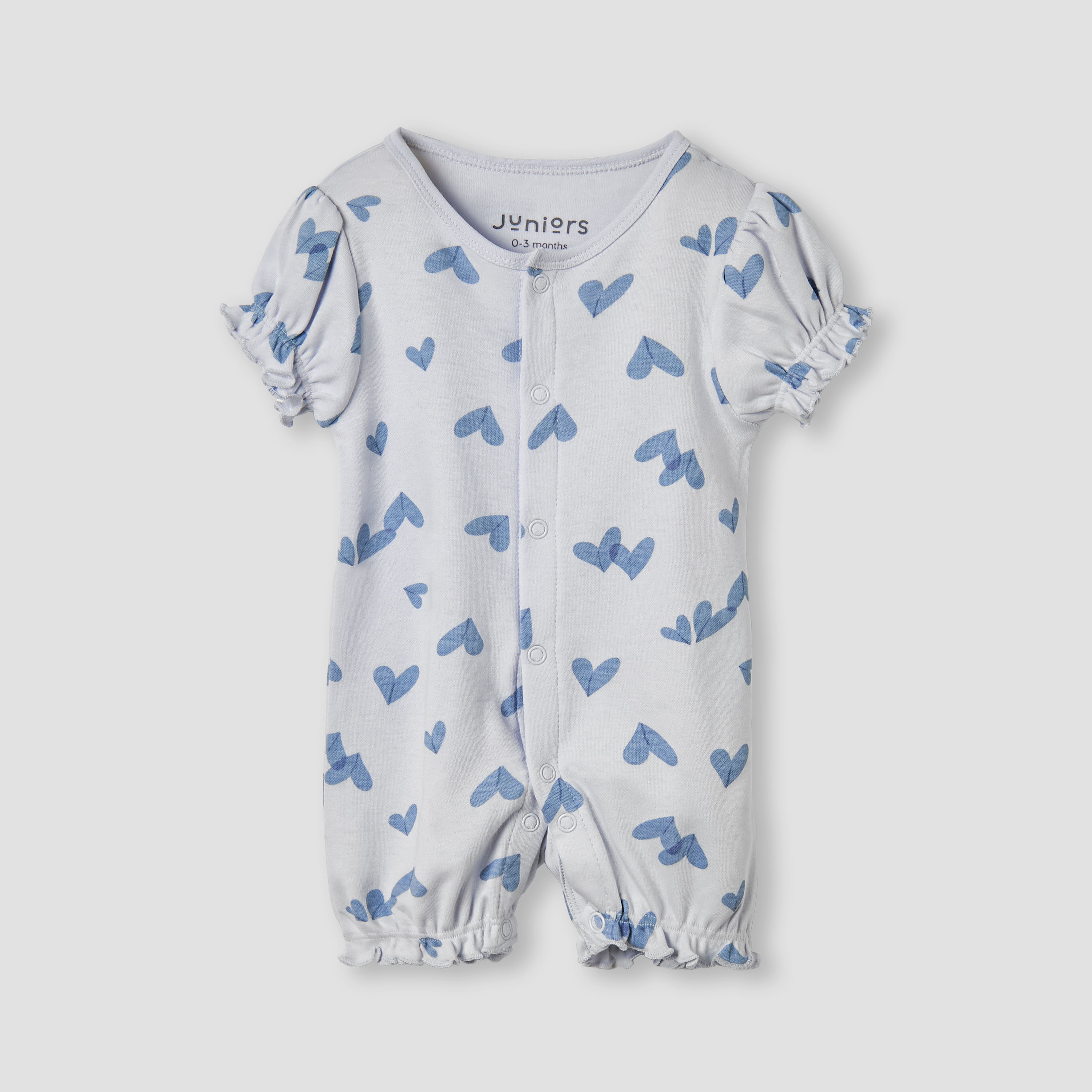 Juniors Heart Print Romper with Puff Sleeves-baby-girls-clothing-rompers-image-1