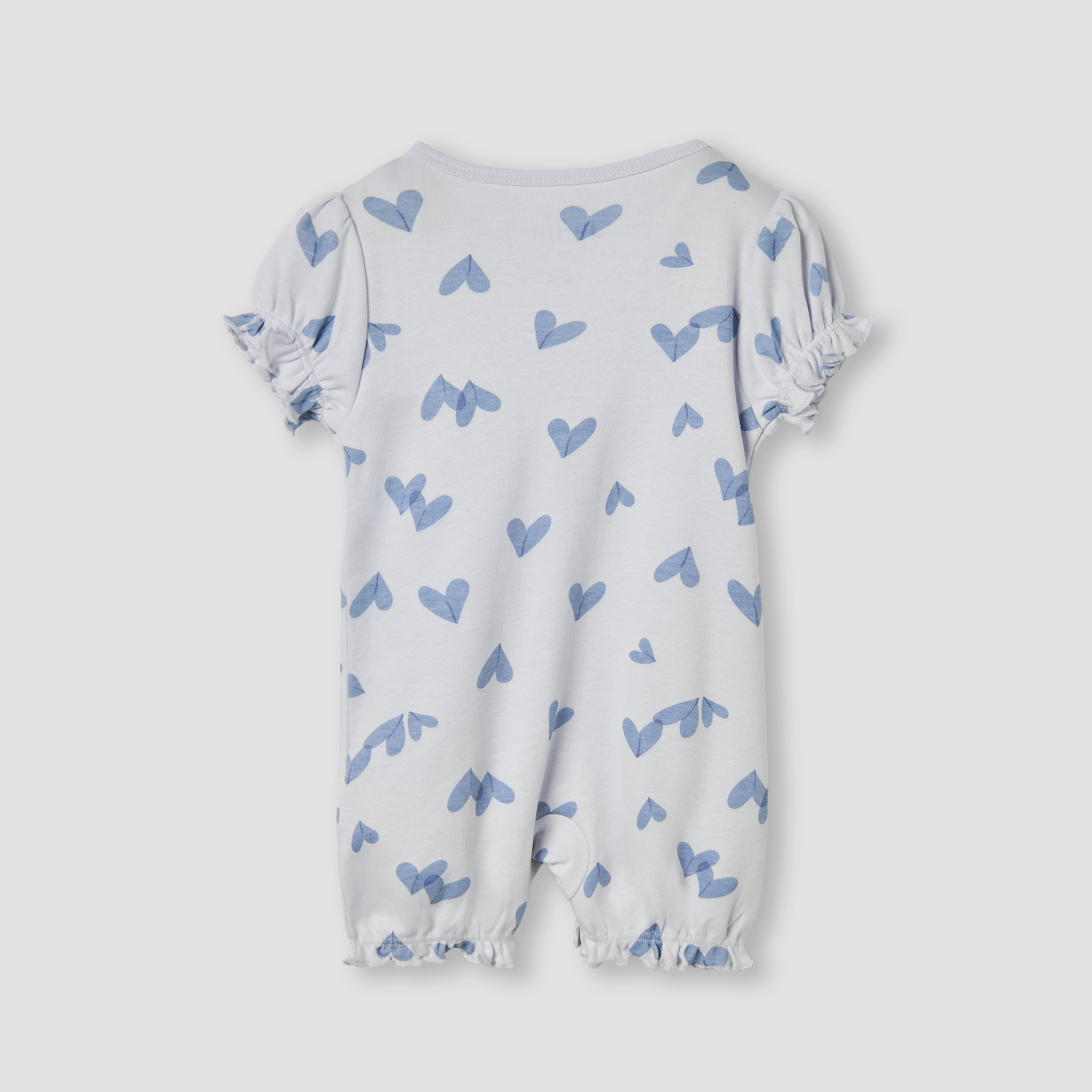 Juniors Heart Print Romper with Puff Sleeves-baby-girls-clothing-rompers-image-2