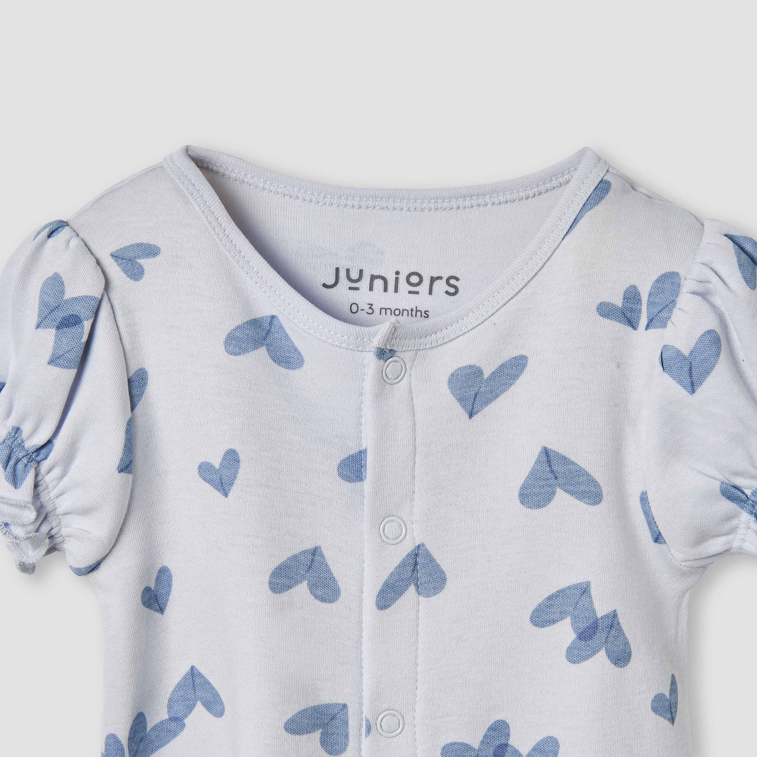 Juniors Heart Print Romper with Puff Sleeves-baby-girls-clothing-rompers-image-3