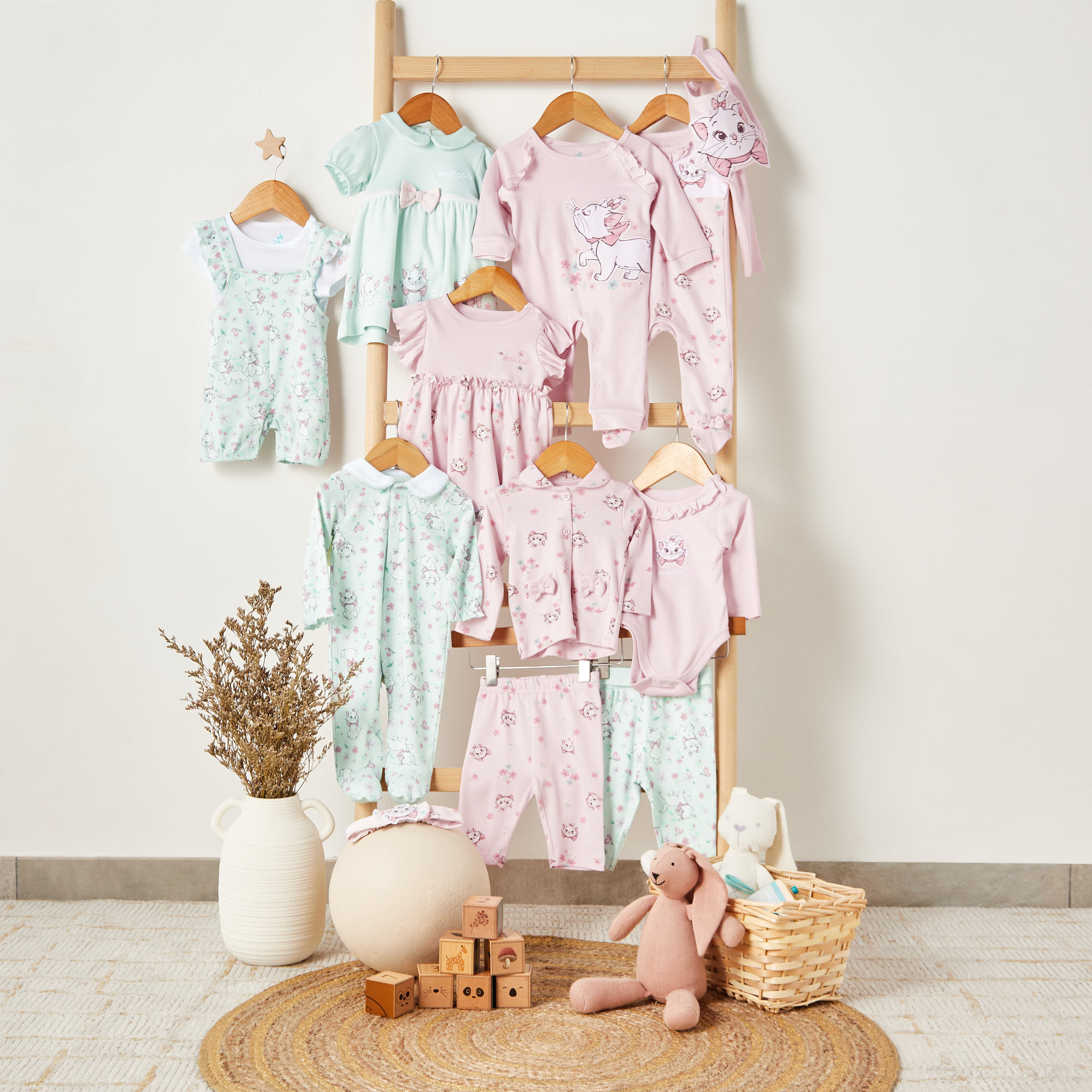Disney Cotton Collared Neck Long Sleeve Pyjama Set with Marie Print-baby-girls-clothing-nightwear-pyjamasets-image-7
