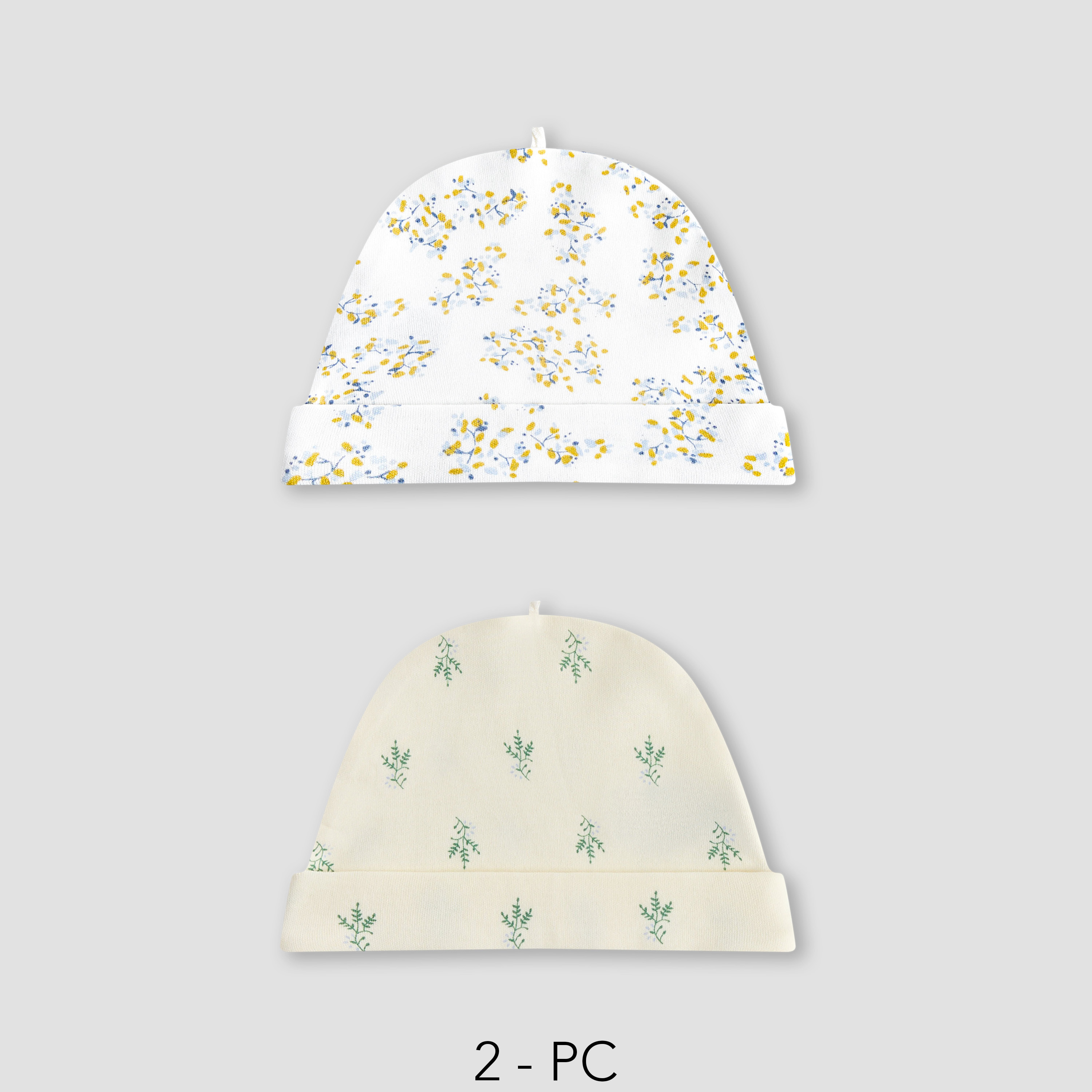 Pack of 2 Juniors Cap with Floral Print-baby-girls-accessories-caps-image-1