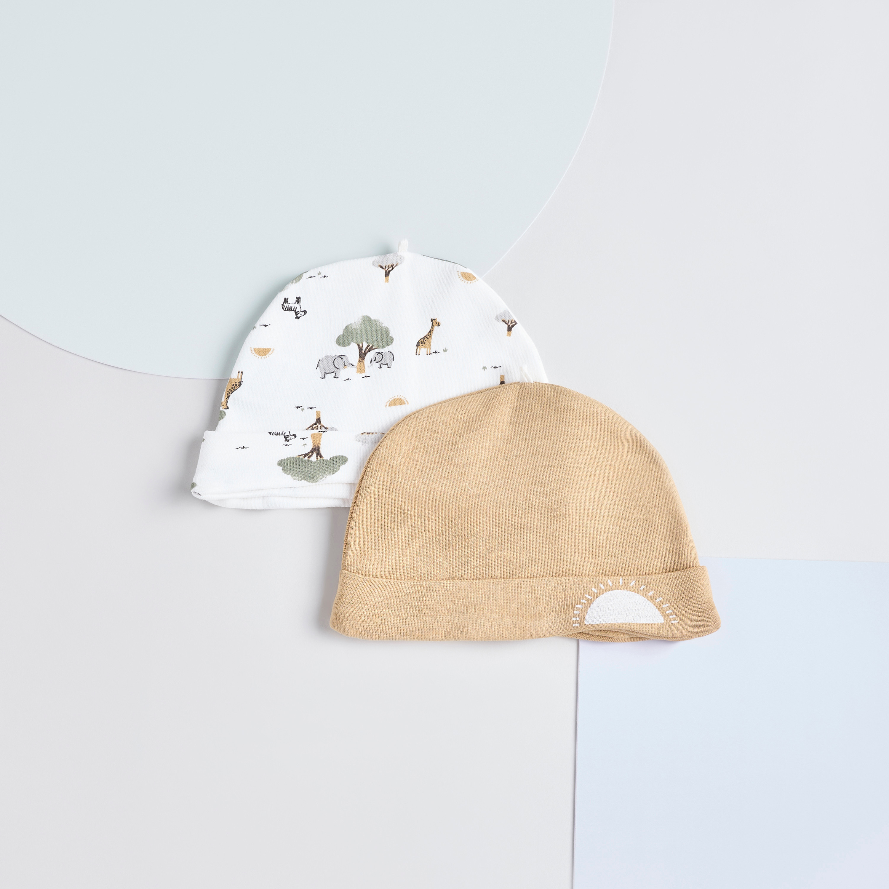 Juniors Printed Beanie - Set of 2-baby-boys-accessories-caps-image-1