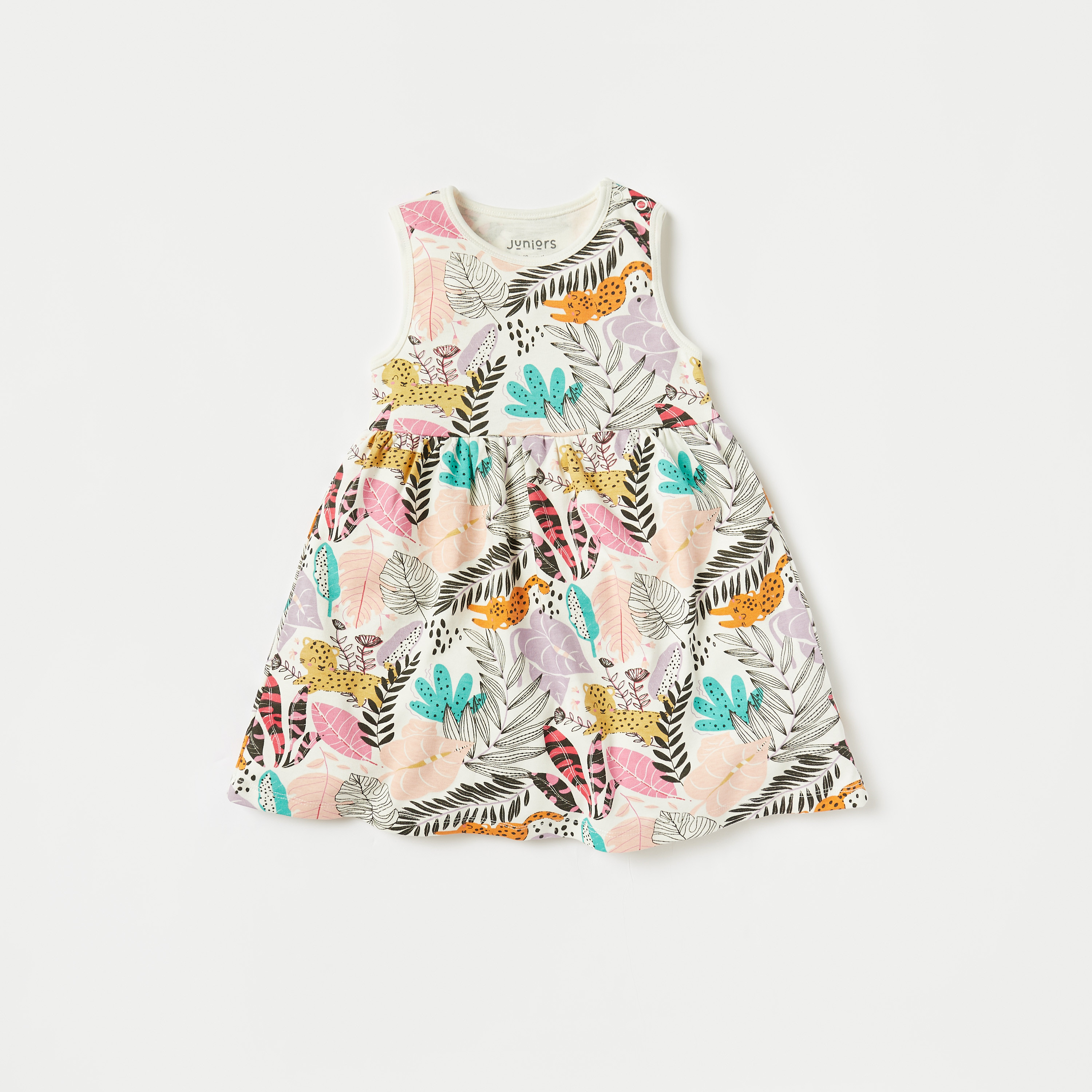 Juniors Printed Round Neck Dress - Set of 2-baby-girls-clothing-dressesandjumpsuits-image-2