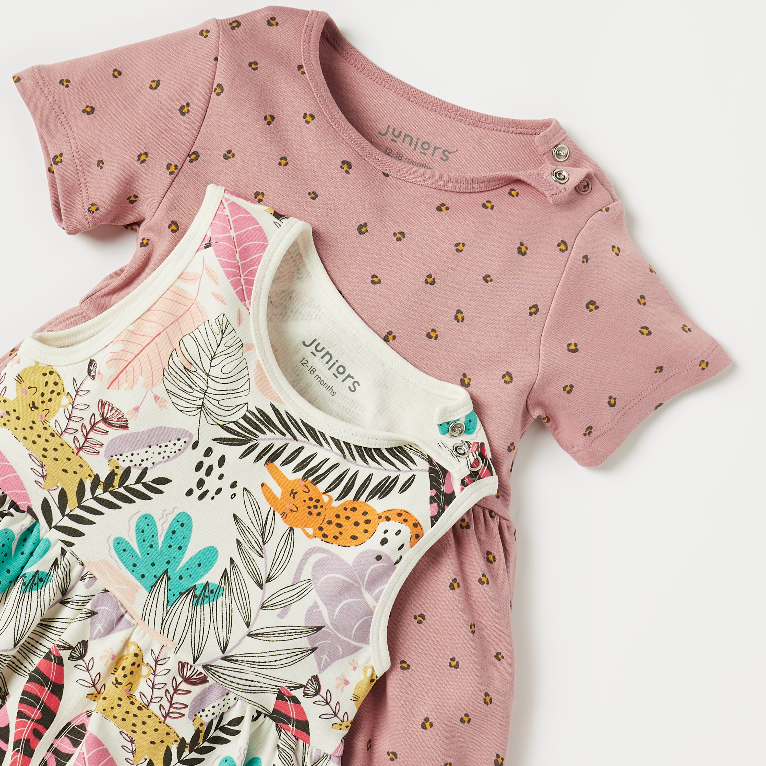 Juniors Printed Round Neck Dress - Set of 2-baby-girls-clothing-dressesandjumpsuits-image-4