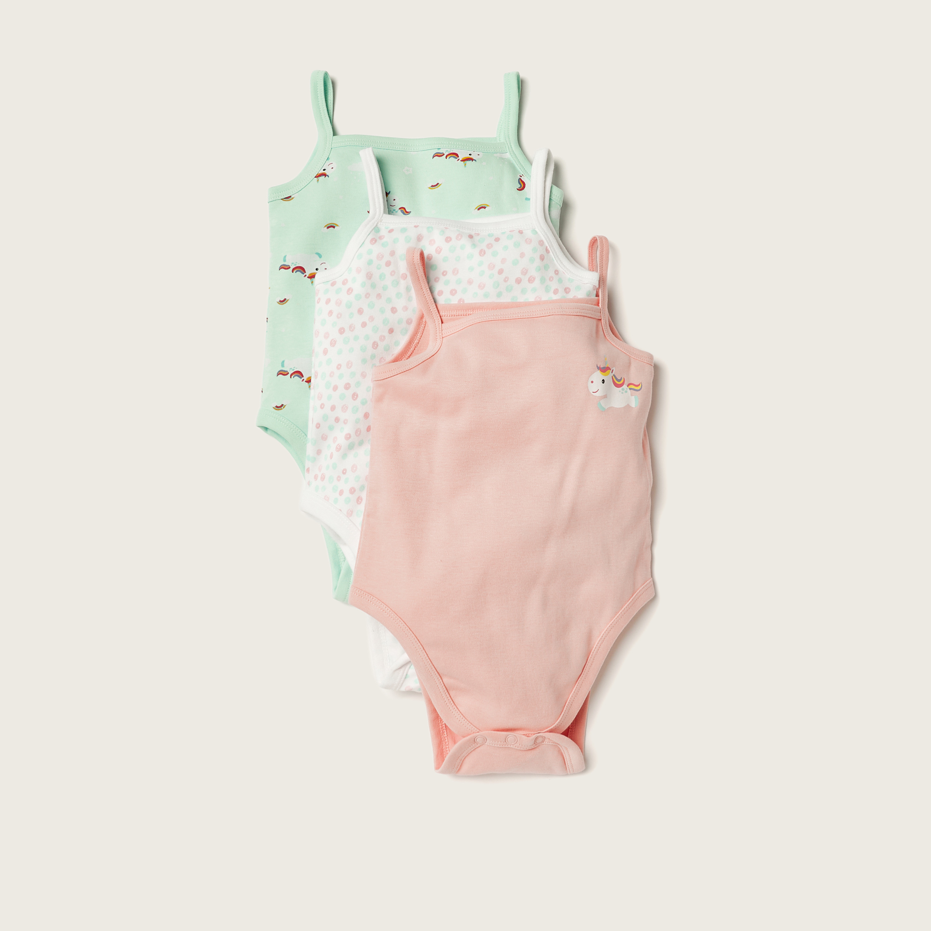 Juniors Printed Sleeveless Bodysuit - Set of 3-baby-girls-clothing-bodysuits-image-1