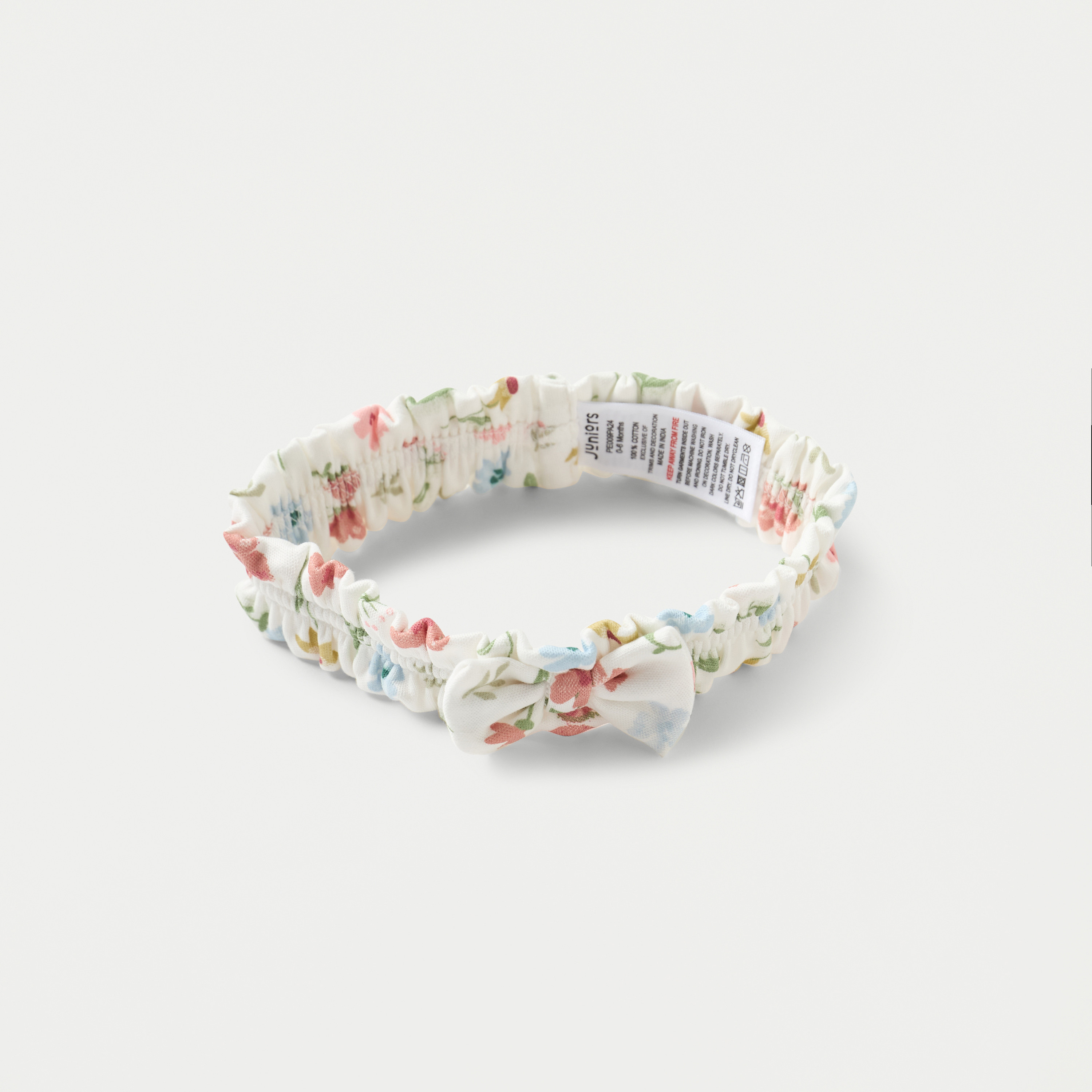 شريطة رأس مطاطية بطبعات زهور مع زينة فيونكة من جونيورز - طقم من 3 قطع-baby-girls-accessories-hairaccessories-image-3