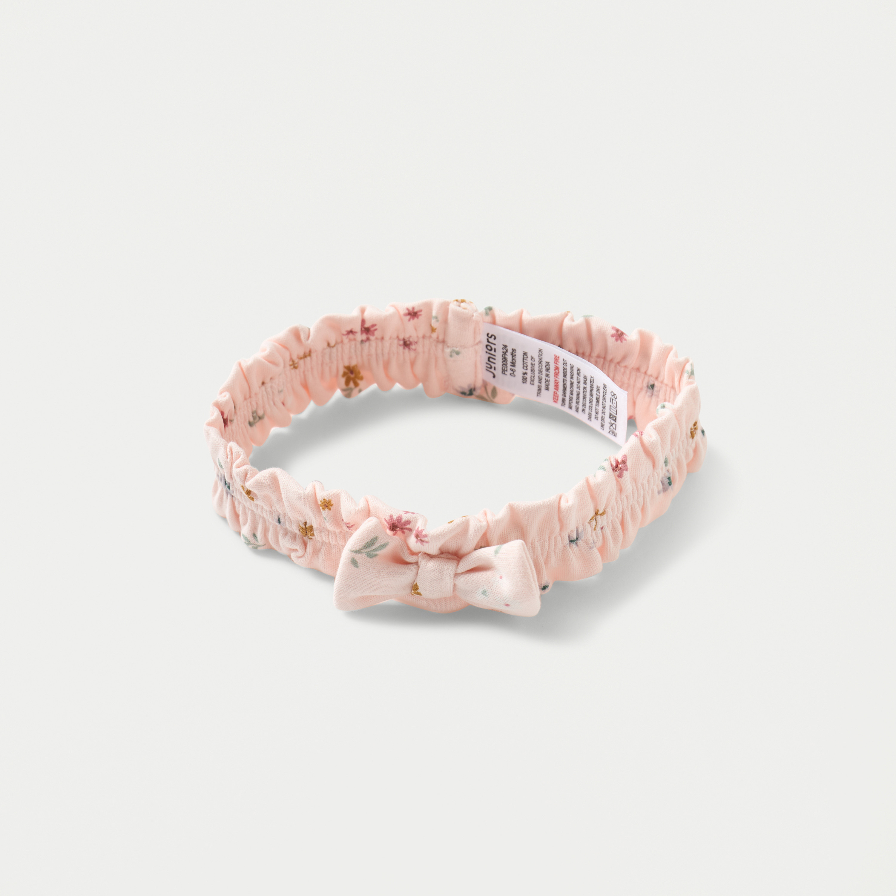 شريطة رأس مطاطية بطبعات زهور مع زينة فيونكة من جونيورز - طقم من 3 قطع-baby-girls-accessories-hairaccessories-image-4
