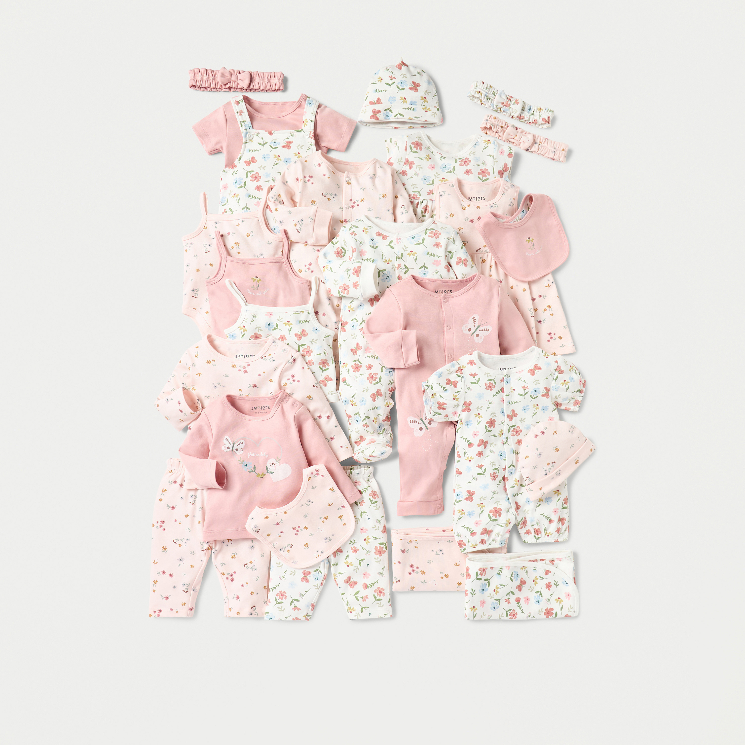 شريطة رأس مطاطية بطبعات زهور مع زينة فيونكة من جونيورز - طقم من 3 قطع-baby-girls-accessories-hairaccessories-image-6