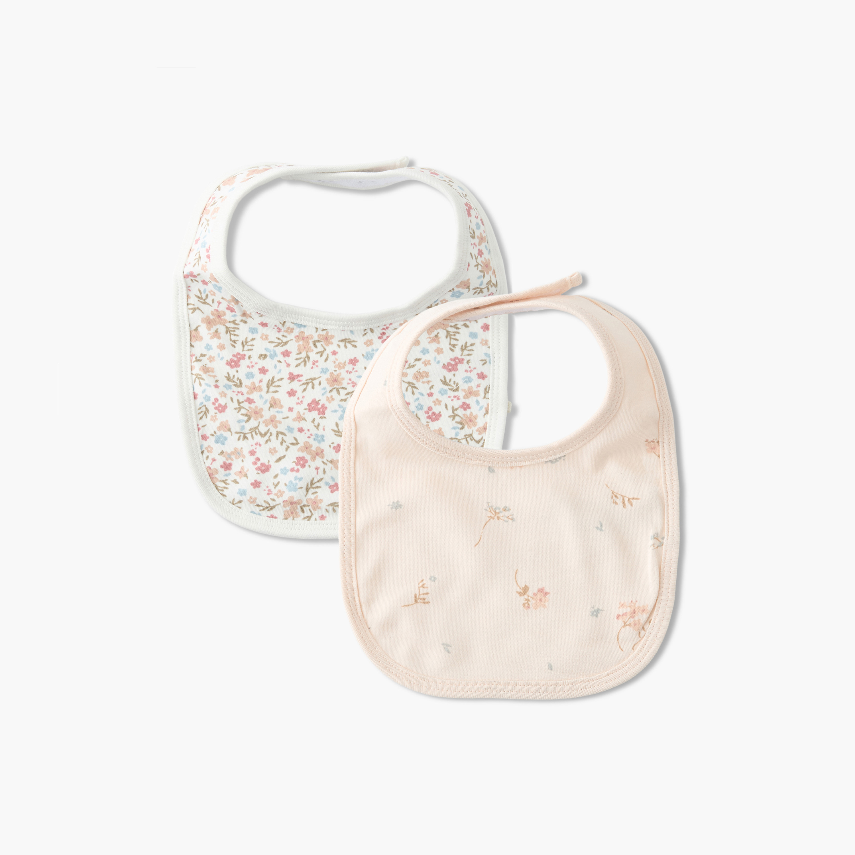 مرايل أطفال بطبعات أزهار من جونيورز - عبوة من قطعتين-baby-feeding-bibs-image-1