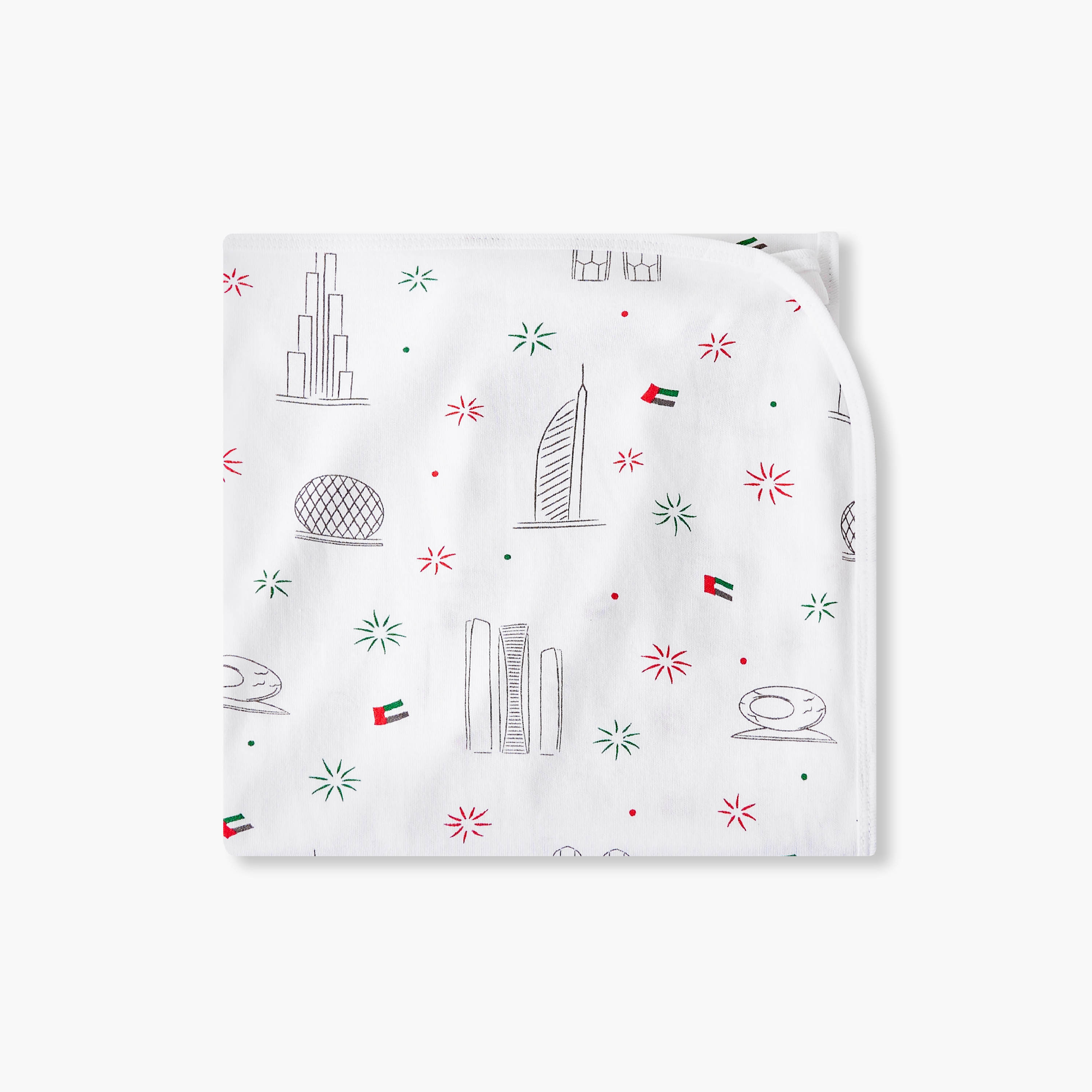 Juniors Receiving Blanket with UAE National Day Print-baby-nursery-blanketsandswaddles-receivingblankets-image-3