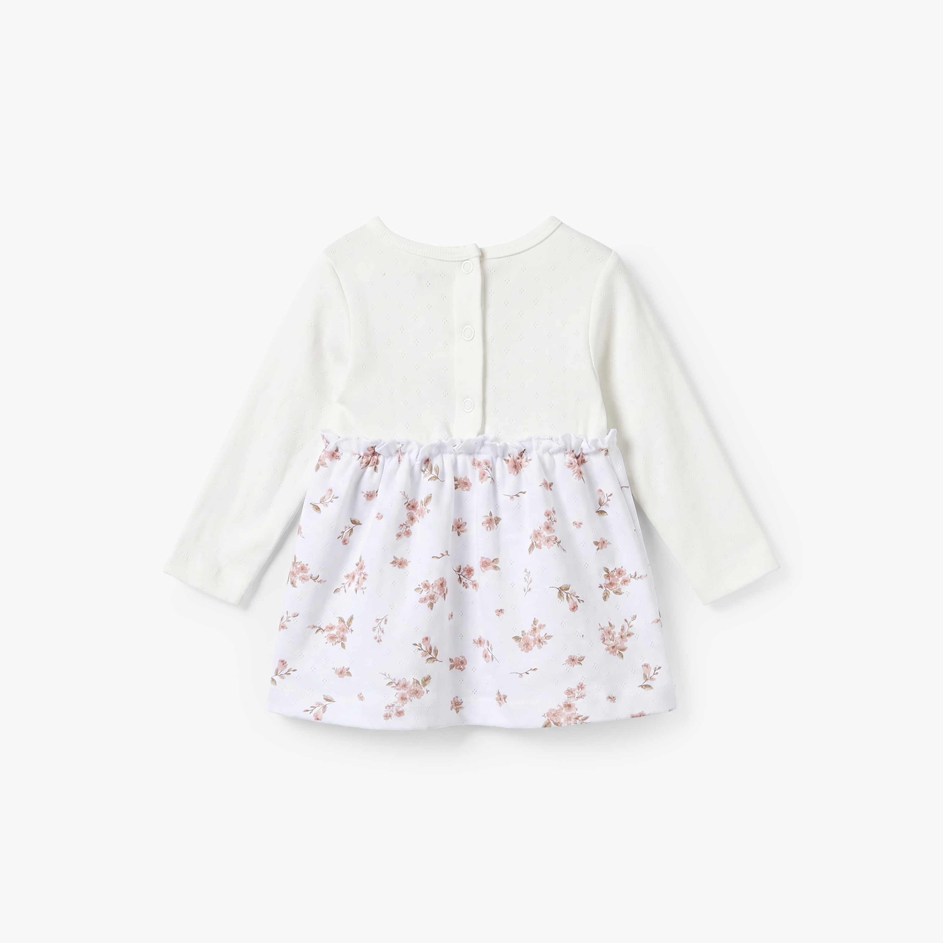 طقم بيجاما قطن بأكمام طويلة وطبعات أزهار وياقة ضيقة من جونيورز-baby-girls-clothing-nightwear-pyjamasets-image-3
