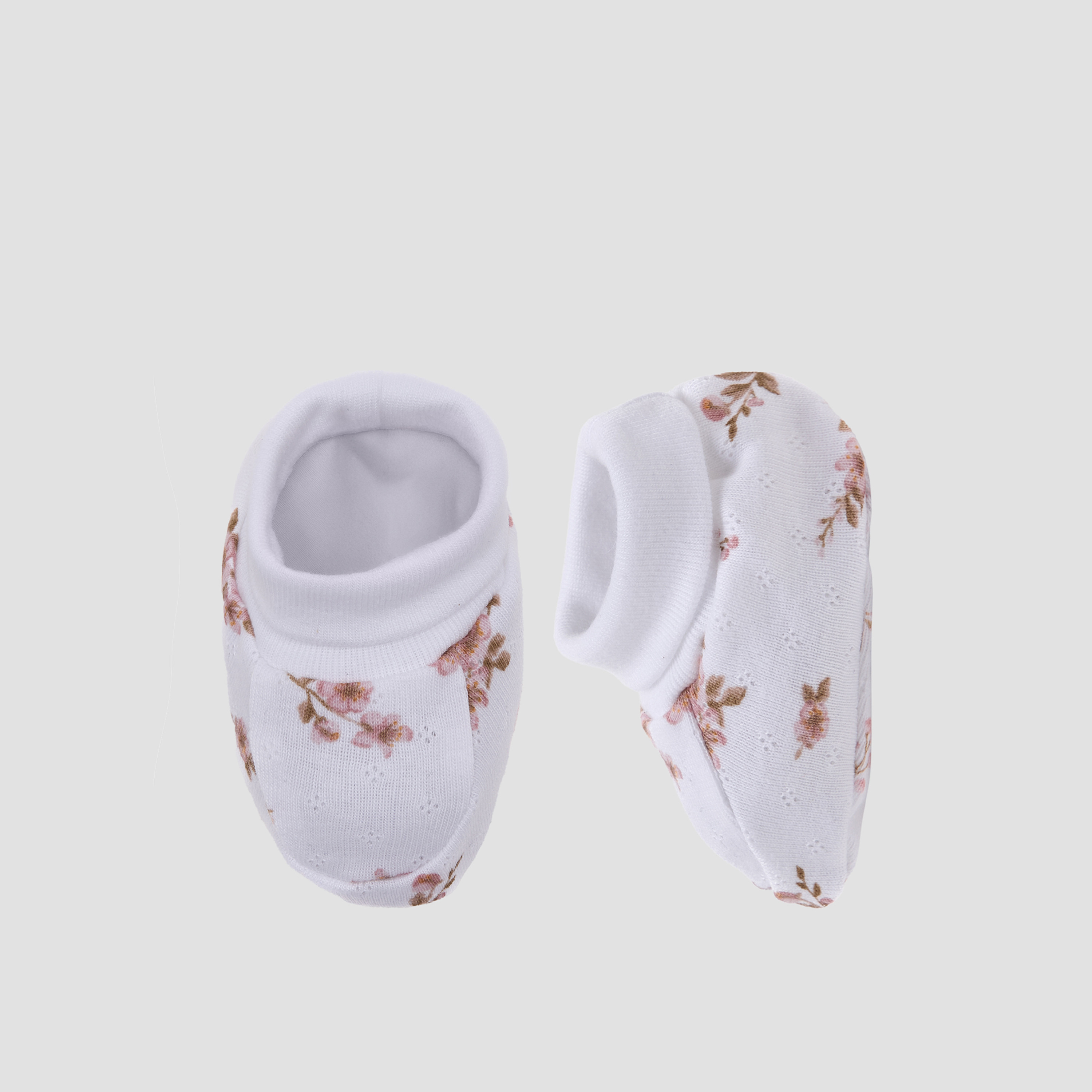 Pack of 2 Juniors Booties with Cuffed Hem, Floral Print-baby-girls-shoes-booties-image-3