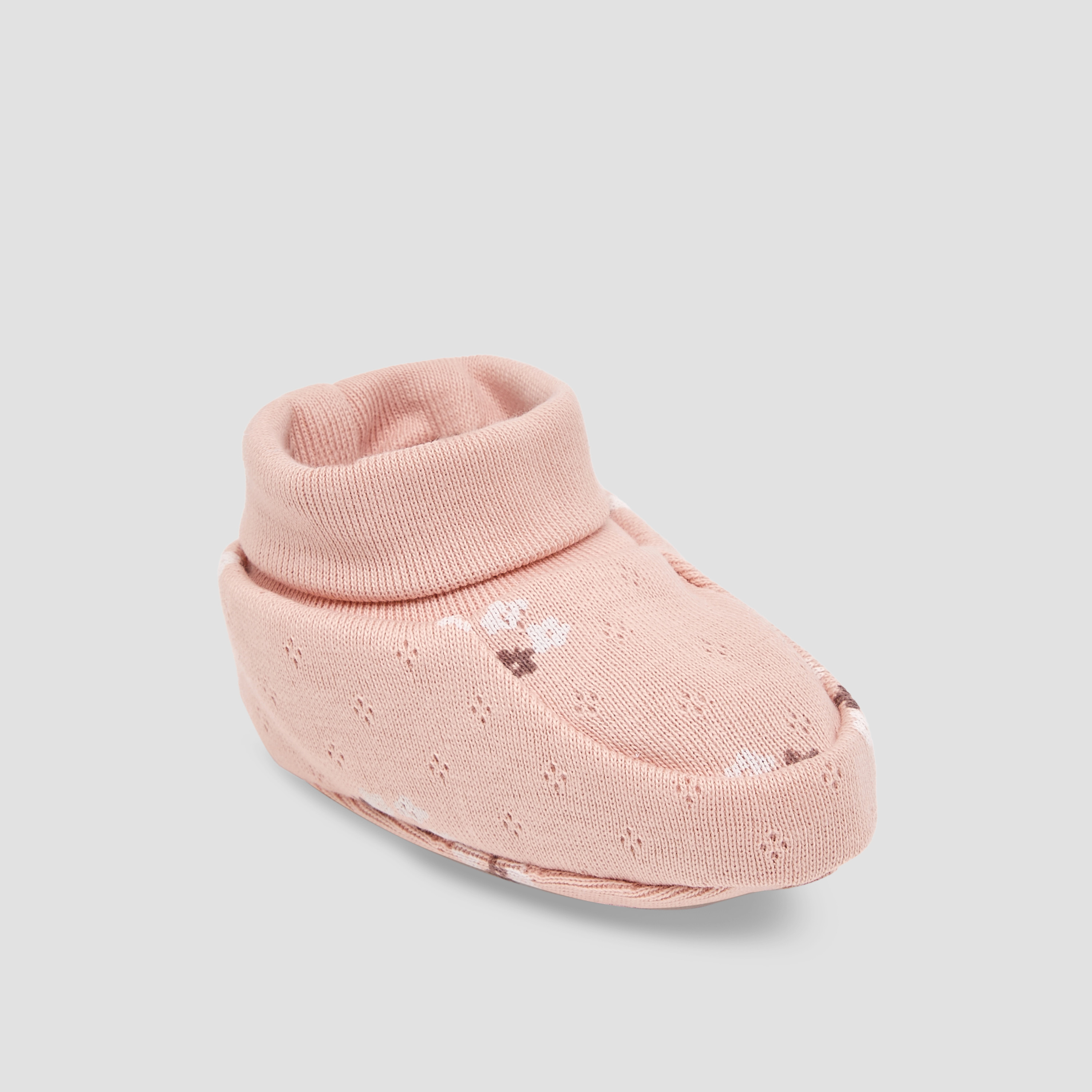 Pack of 2 Juniors Booties with Cuffed Hem, Floral Print-baby-girls-shoes-booties-image-4